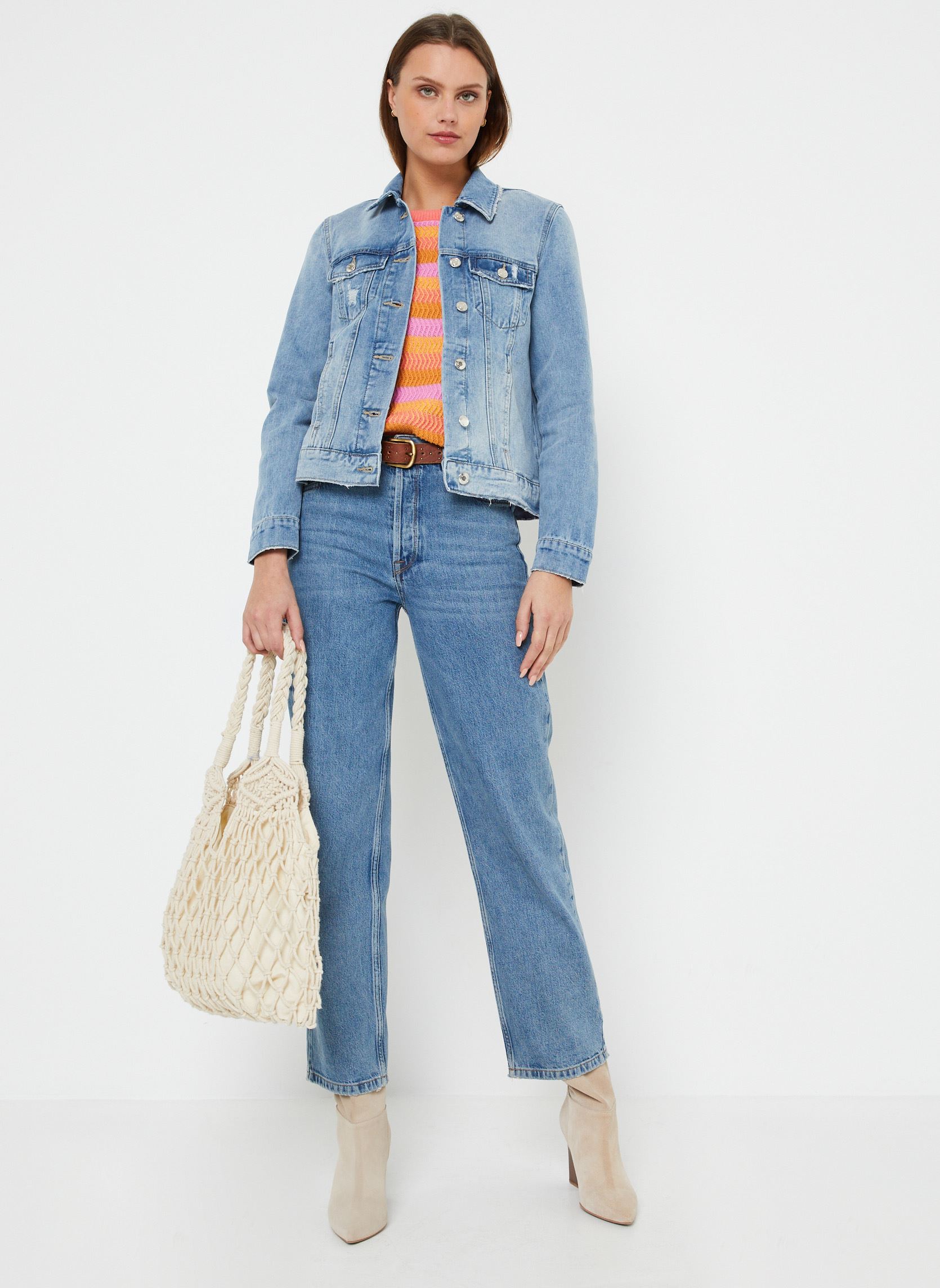 Vestes en jean Vmzorica Ls Denim Jacket Mix Noos femme bleu Vero Moda Vestes en jean Vmzorica Ls Denim Jacket Mix Noos femme bleu Light Blue Denim
