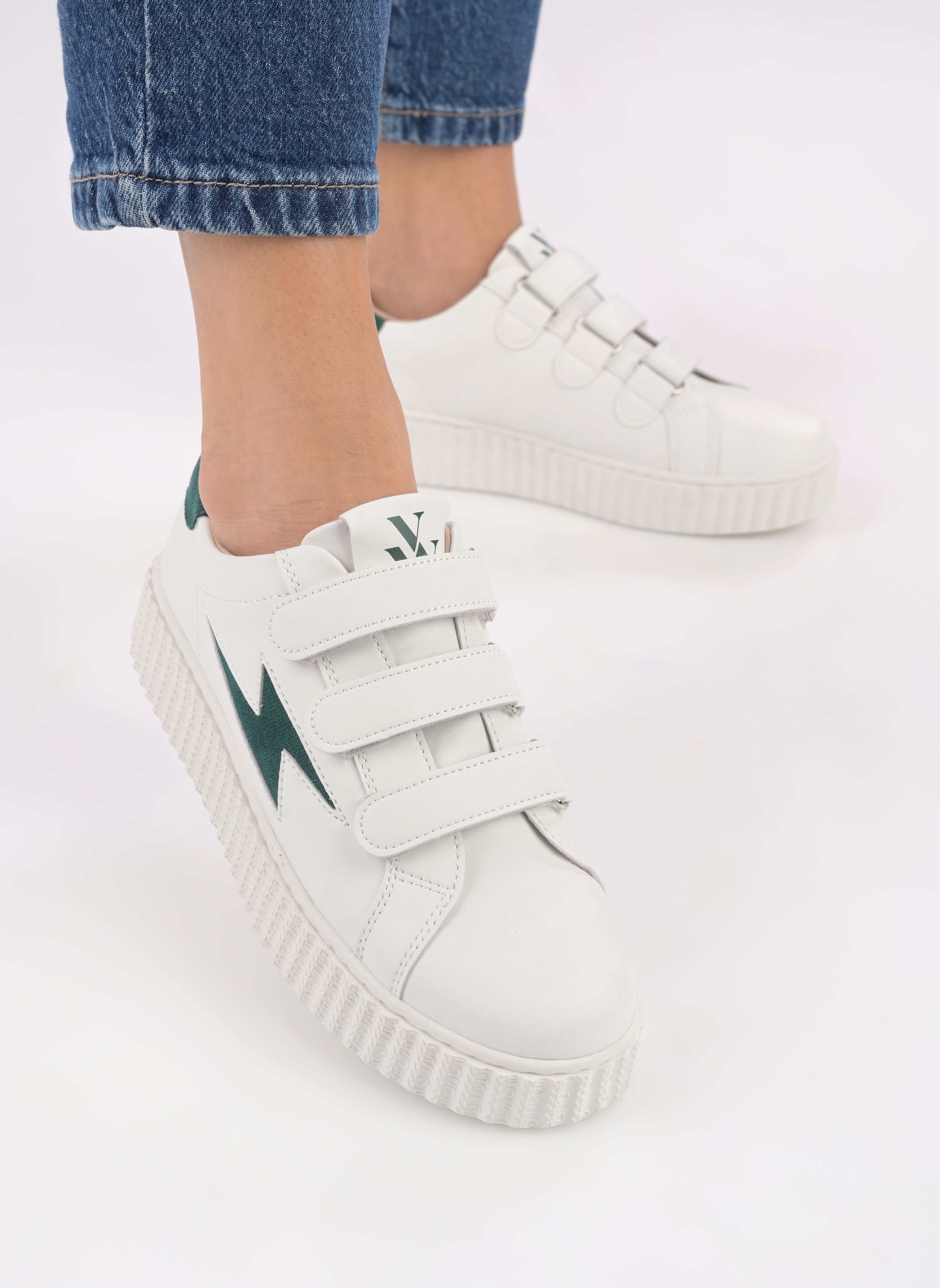Baskets basses Vicky femme blanc Vanessa Wu Baskets basses Vicky femme blanc Vert