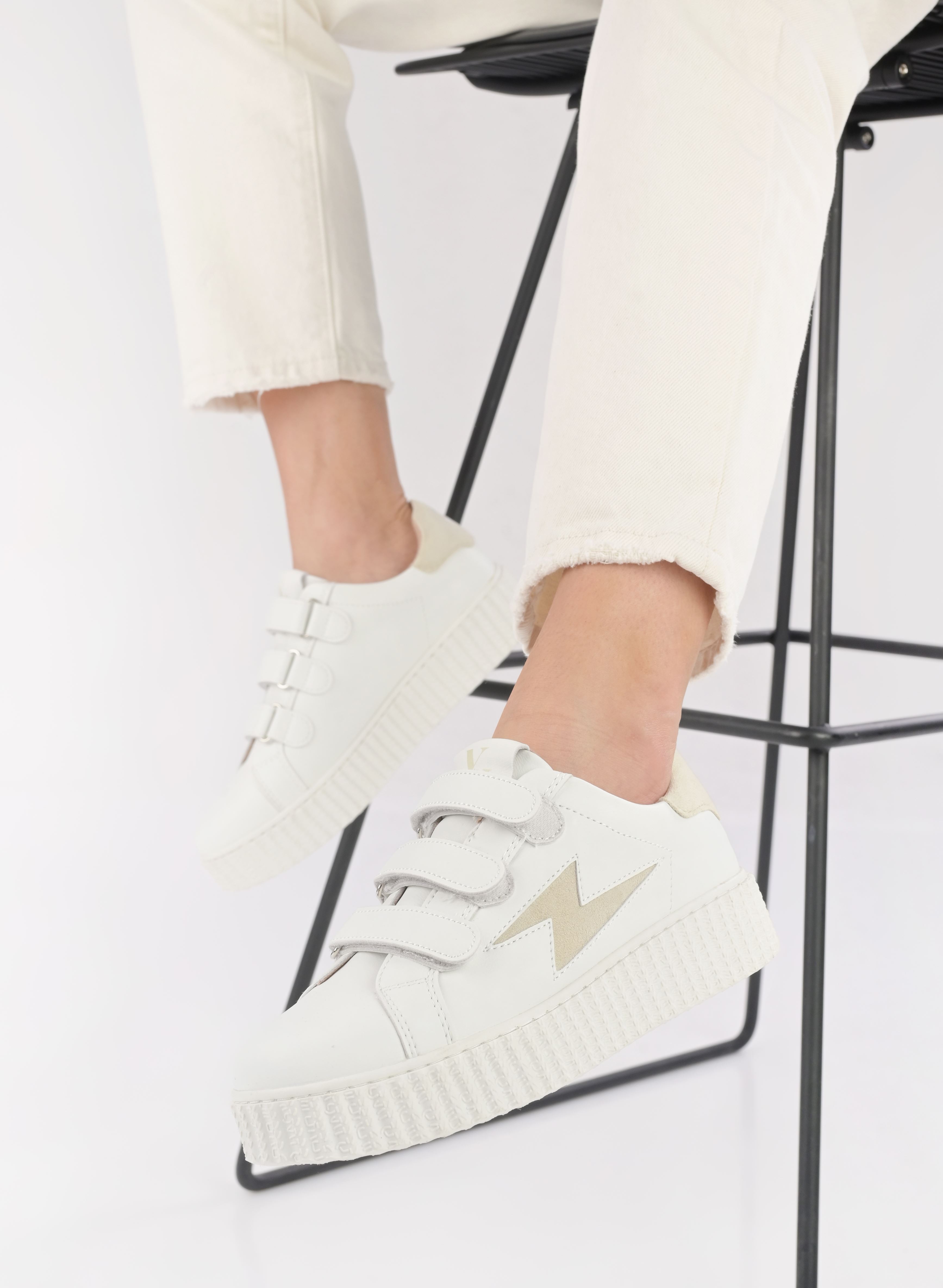 Lage sneakers Vicky dames wit Vanessa Wu Lage sneakers Vicky dames wit Vert amande