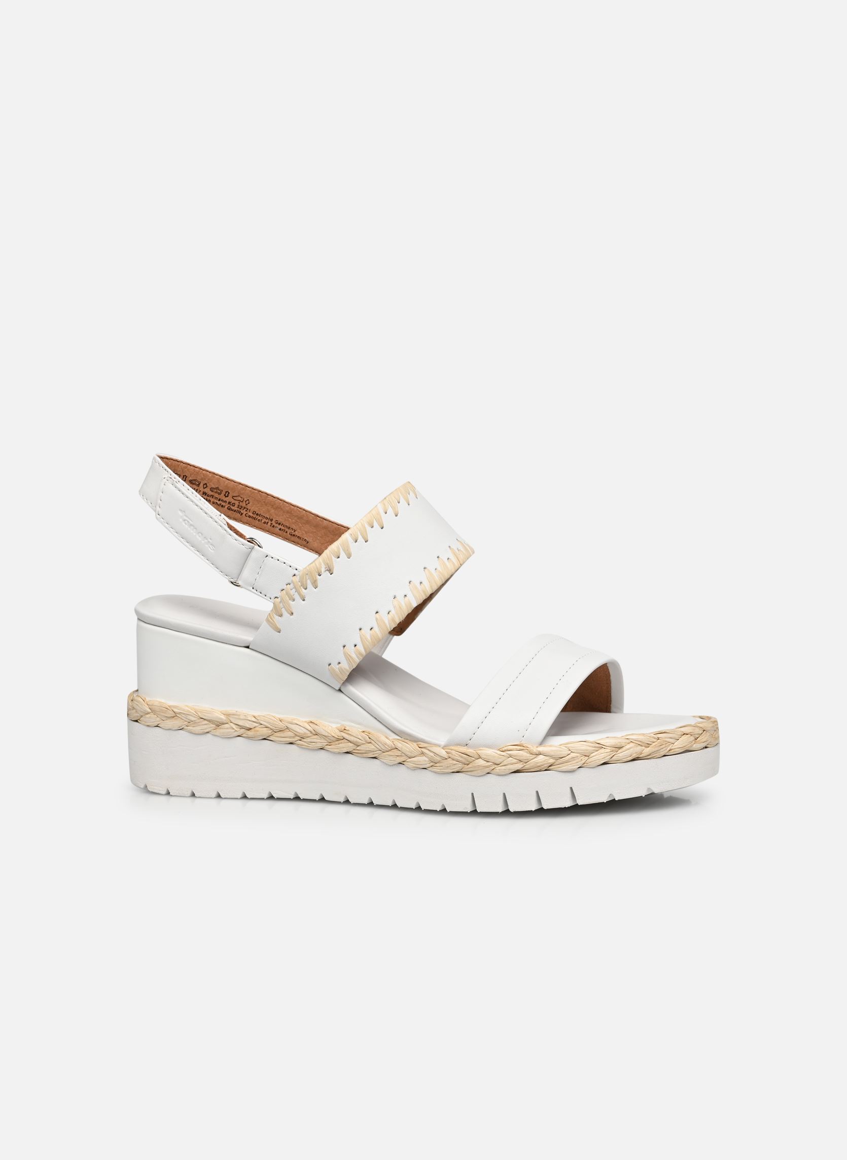 Sandales compensées et plateformes 28005-20 femme blanc Tamaris Sandales compensées et plateformes 28005-20 femme blanc WHITE LEATHER
