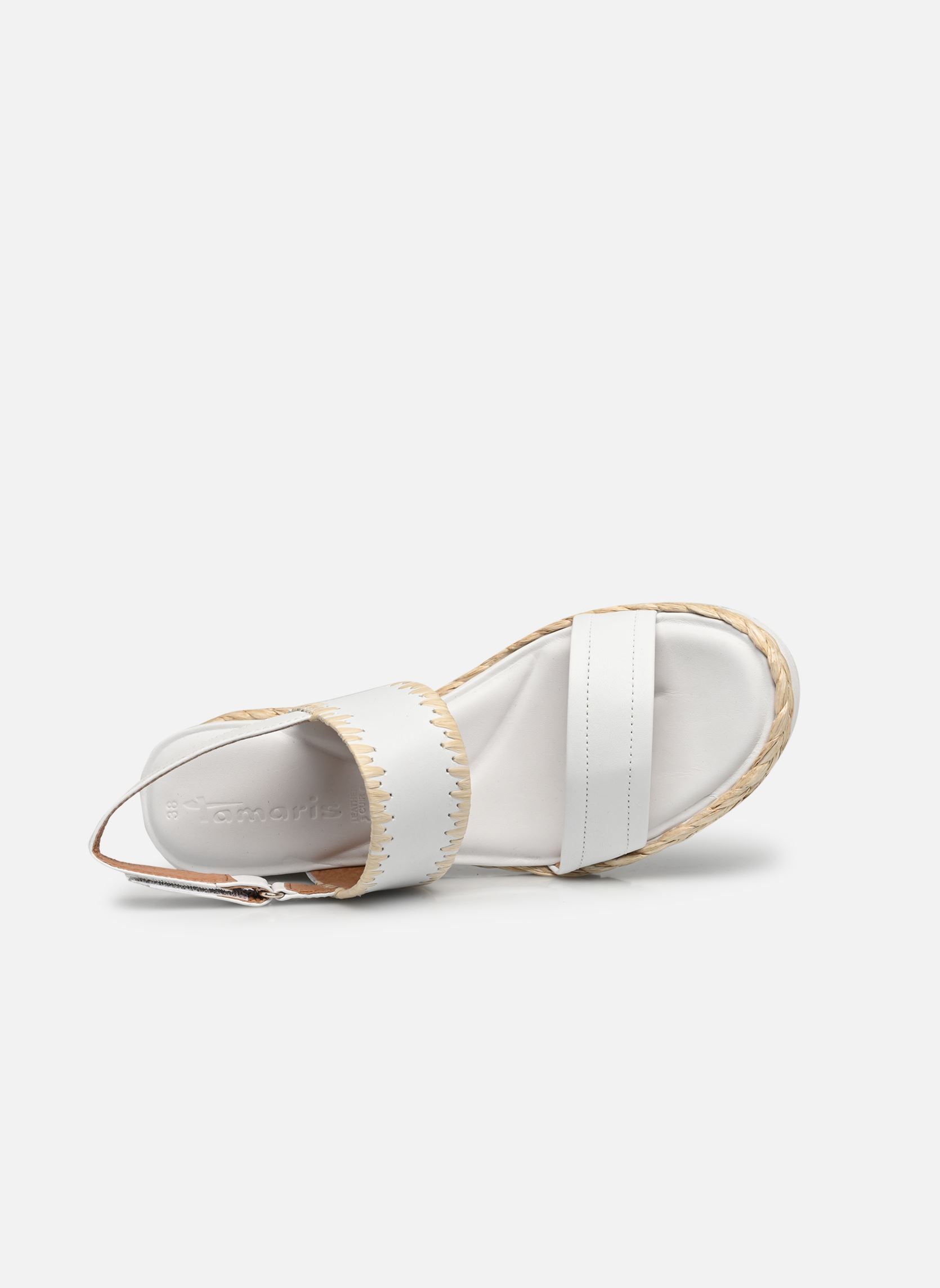 Sandales compensées et plateformes 28005-20 femme blanc Tamaris Sandales compensées et plateformes 28005-20 femme blanc WHITE LEATHER