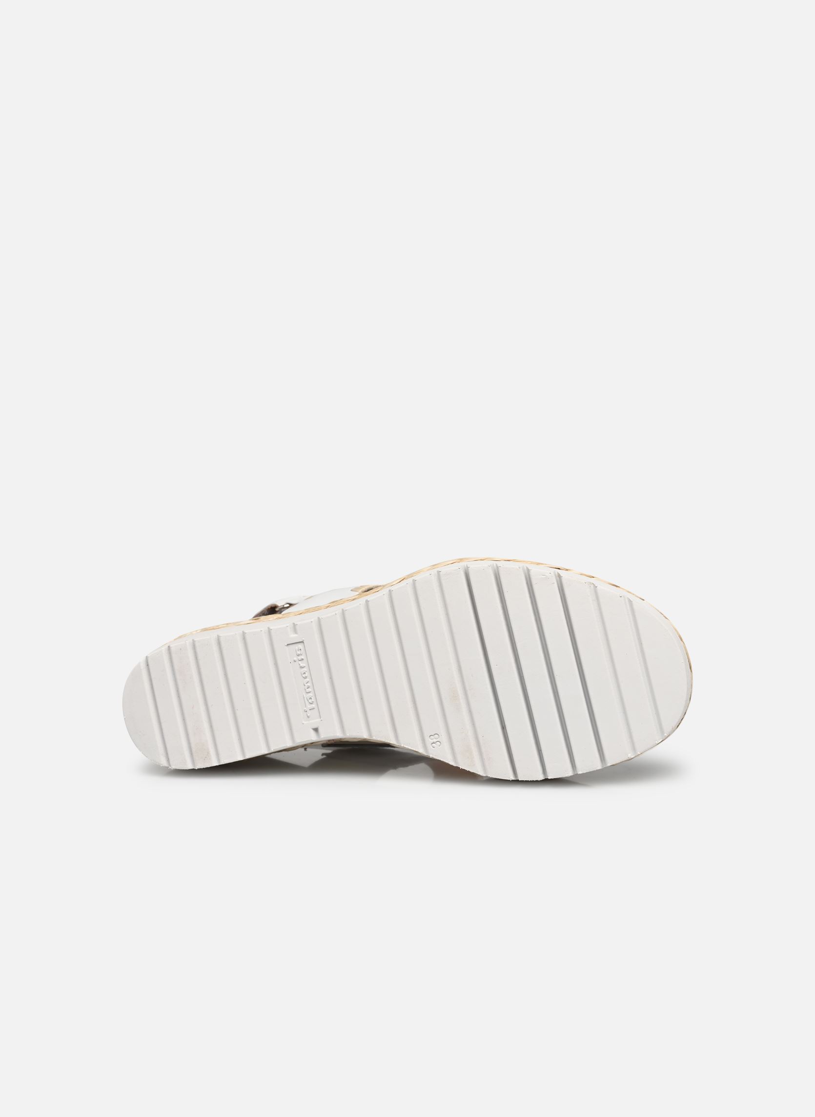 Sandales compensées et plateformes 28005-20 femme blanc Tamaris Sandales compensées et plateformes 28005-20 femme blanc WHITE LEATHER