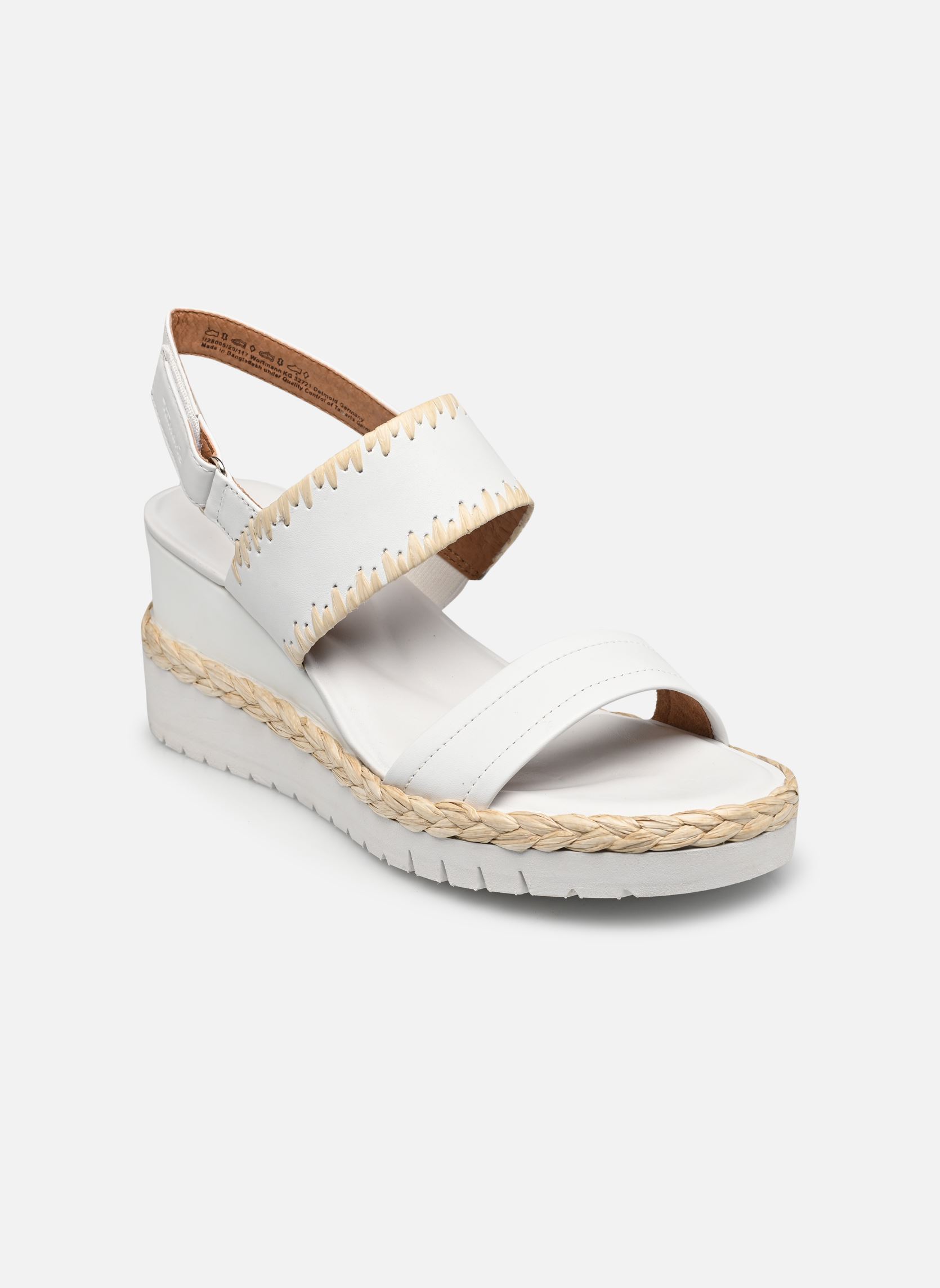Sandales compensées et plateformes 28005-20 femme blanc Tamaris Sandales compensées et plateformes 28005-20 femme blanc WHITE LEATHER