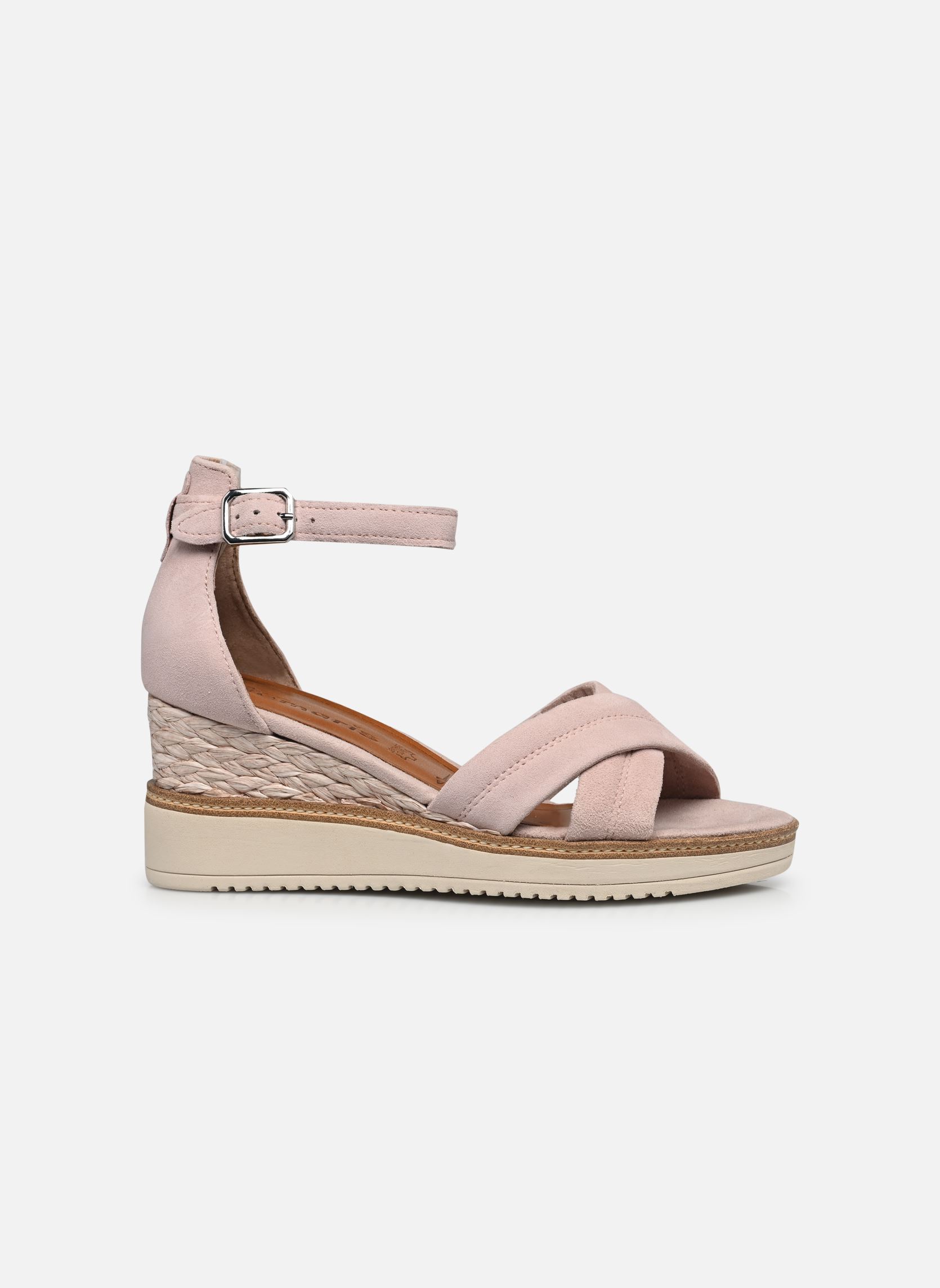 Sandalen met sleehak en plateau 28007-20 dames beige Tamaris Sandalen met sleehak en plateau 28007-20 dames beige NUDE