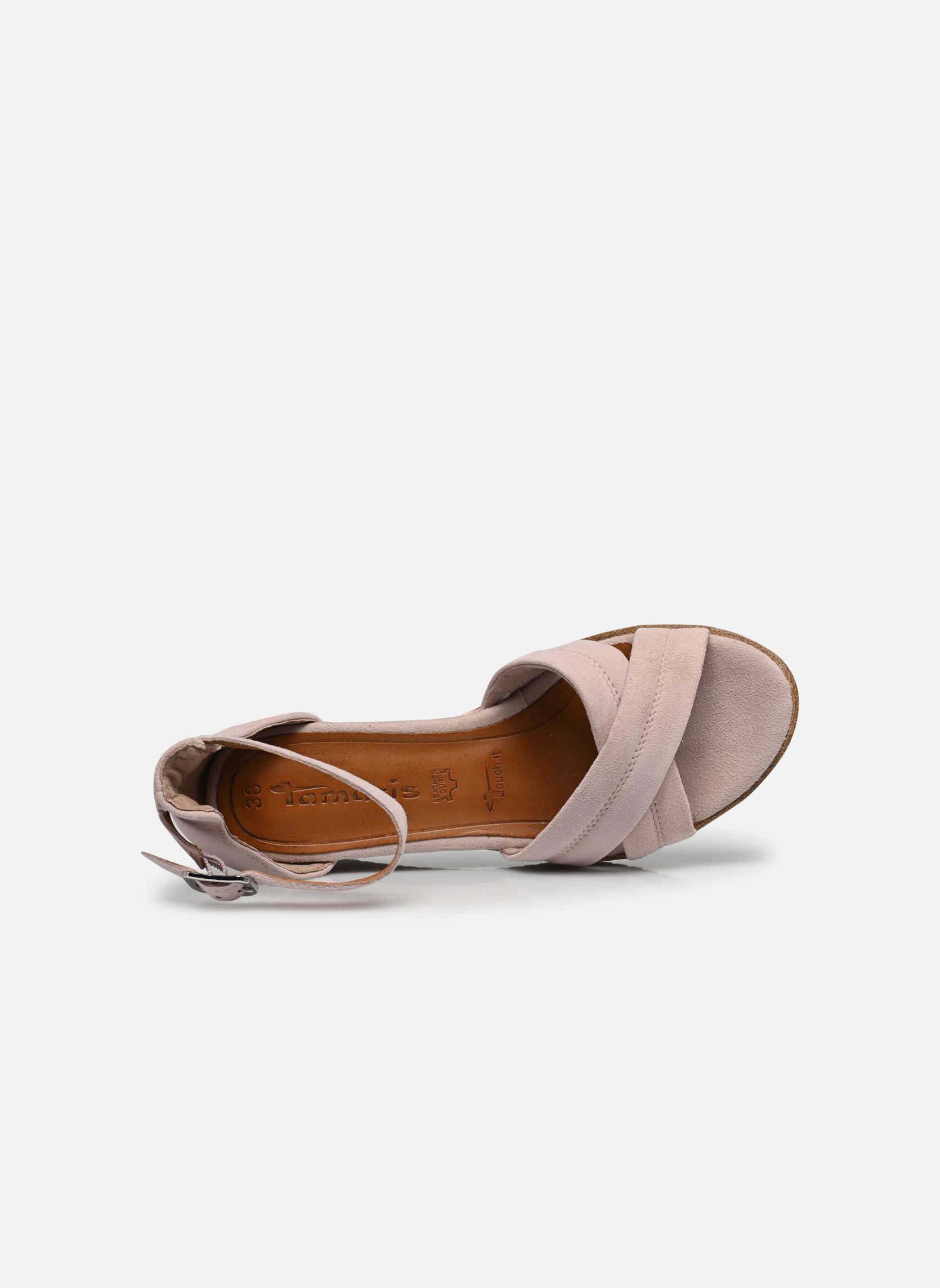 Sandalen met sleehak en plateau 28007-20 dames beige Tamaris Sandalen met sleehak en plateau 28007-20 dames beige NUDE