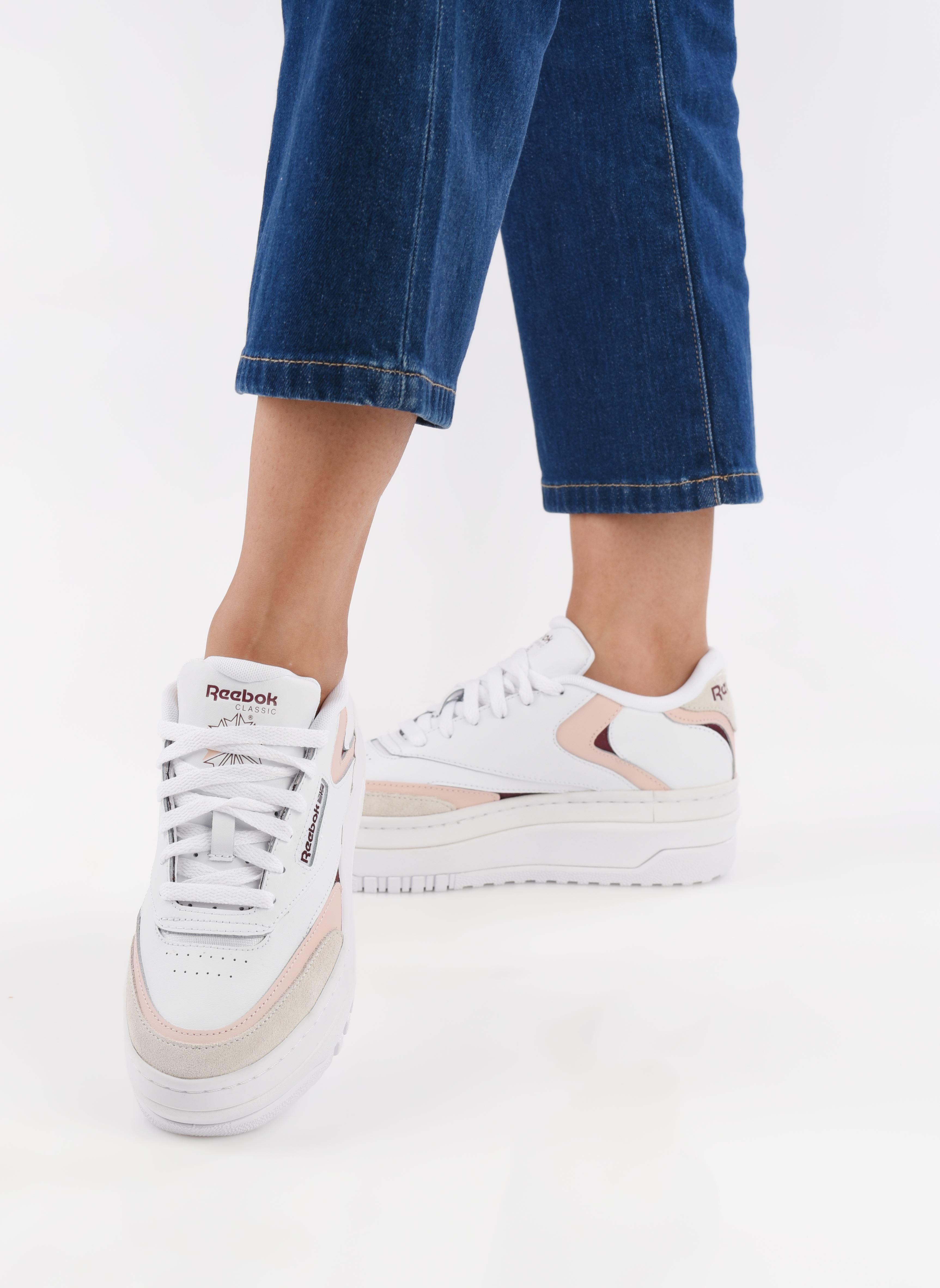 Baskets basses Club C Extra femme blanc Reebok Baskets basses Club C Extra femme blanc Ftwwht/Pospin/Clamar