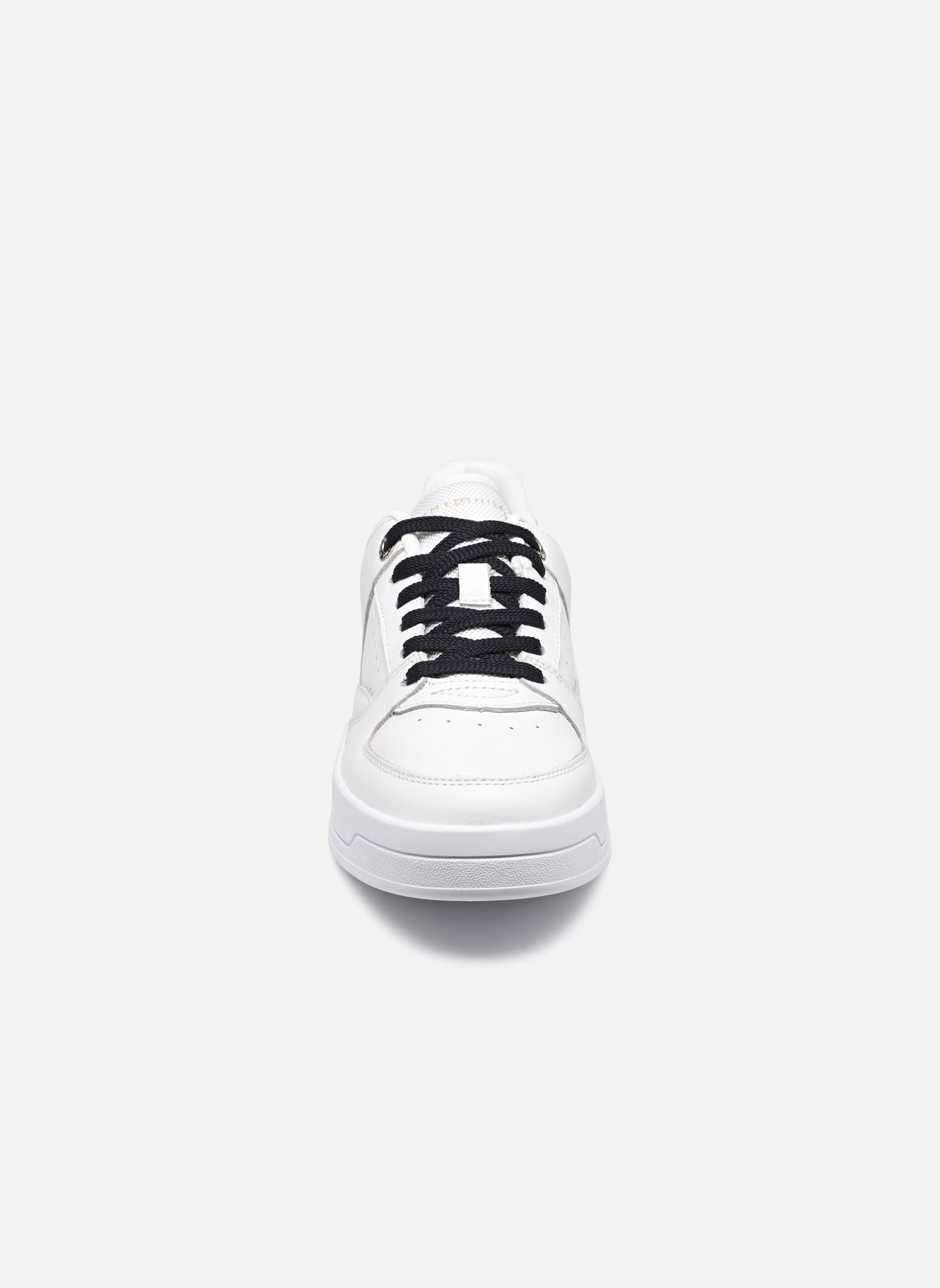 Niedrige Sneaker LEATHER BASKET SNEAKER damen weiß Tommy Hilfiger Niedrige Sneaker LEATHER BASKET SNEAKER damen weiß WHITE/RWB