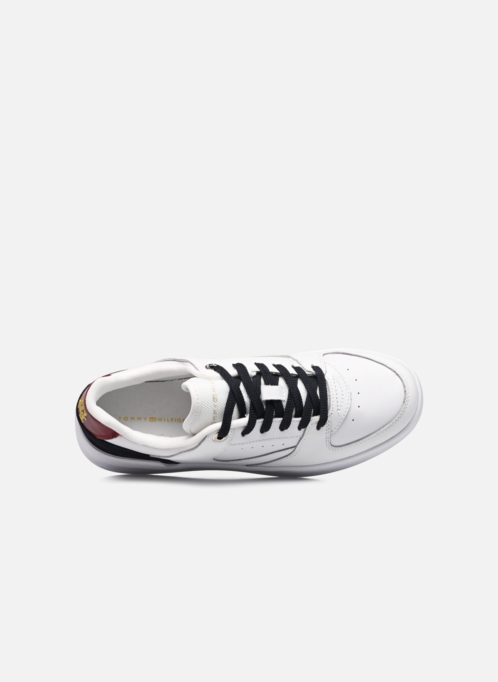 Niedrige Sneaker LEATHER BASKET SNEAKER damen weiß Tommy Hilfiger Niedrige Sneaker LEATHER BASKET SNEAKER damen weiß WHITE/RWB