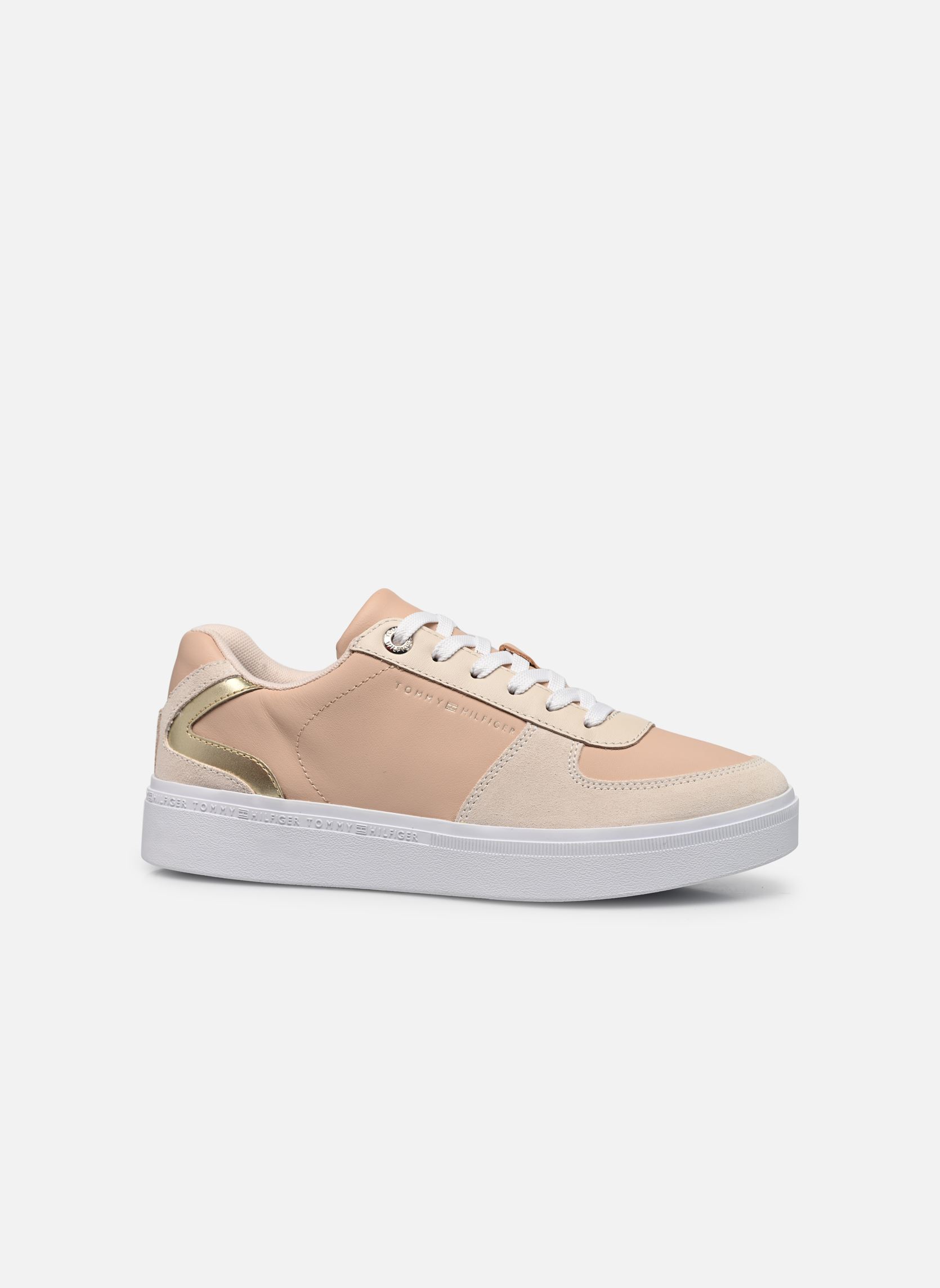Niedrige Sneaker LEATHER COURT SNEAKER damen beige Tommy Hilfiger Niedrige Sneaker LEATHER COURT SNEAKER damen beige MISTY BLUSH