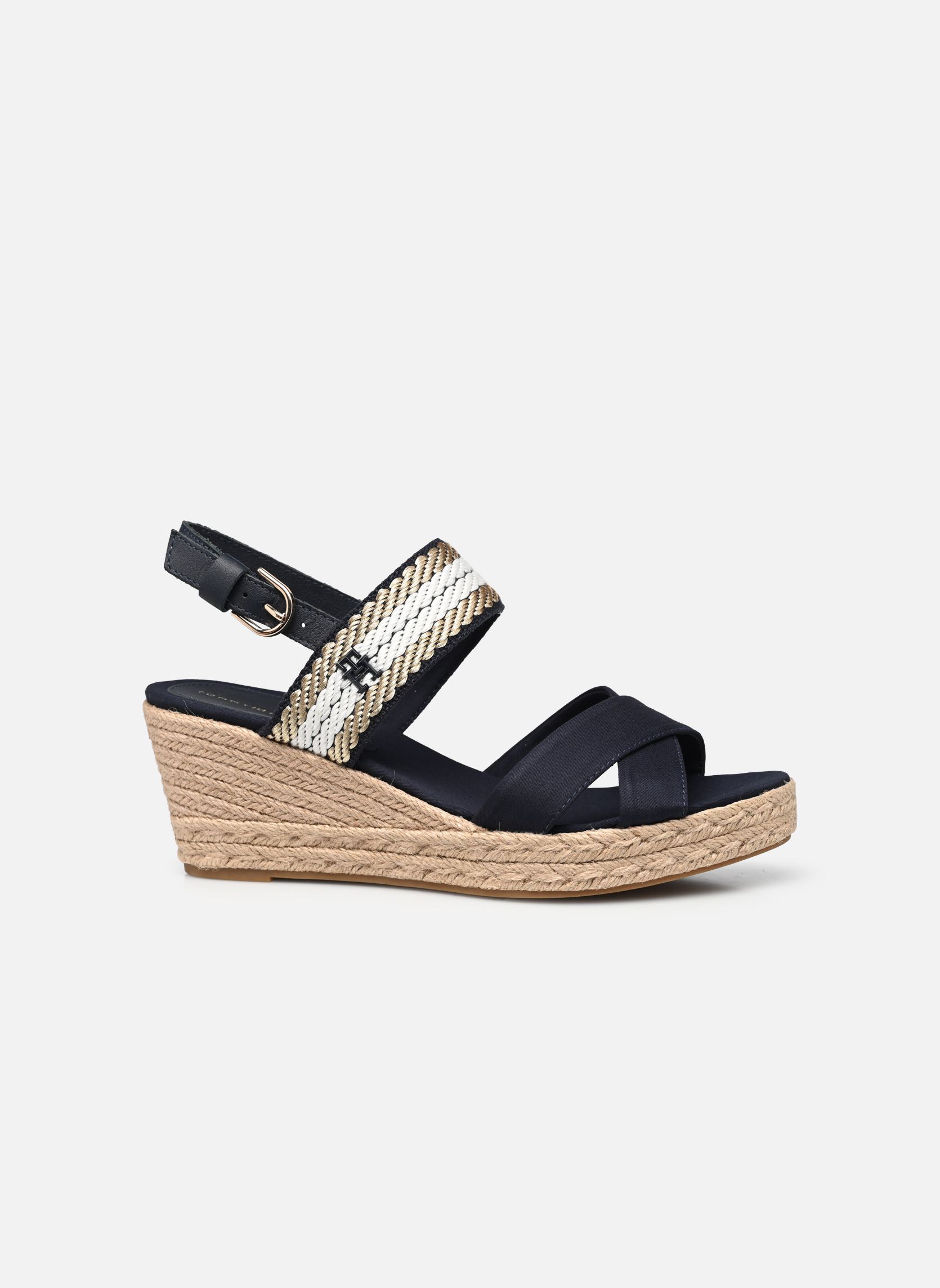 Keil- und Plateau-Espadrilles GOLDEN WEBBING MID WEDGE damen blau Tommy Hilfiger Keil- und Plateau-Espadrilles GOLDEN WEBBING MID WEDGE damen blau SPACE BLUE