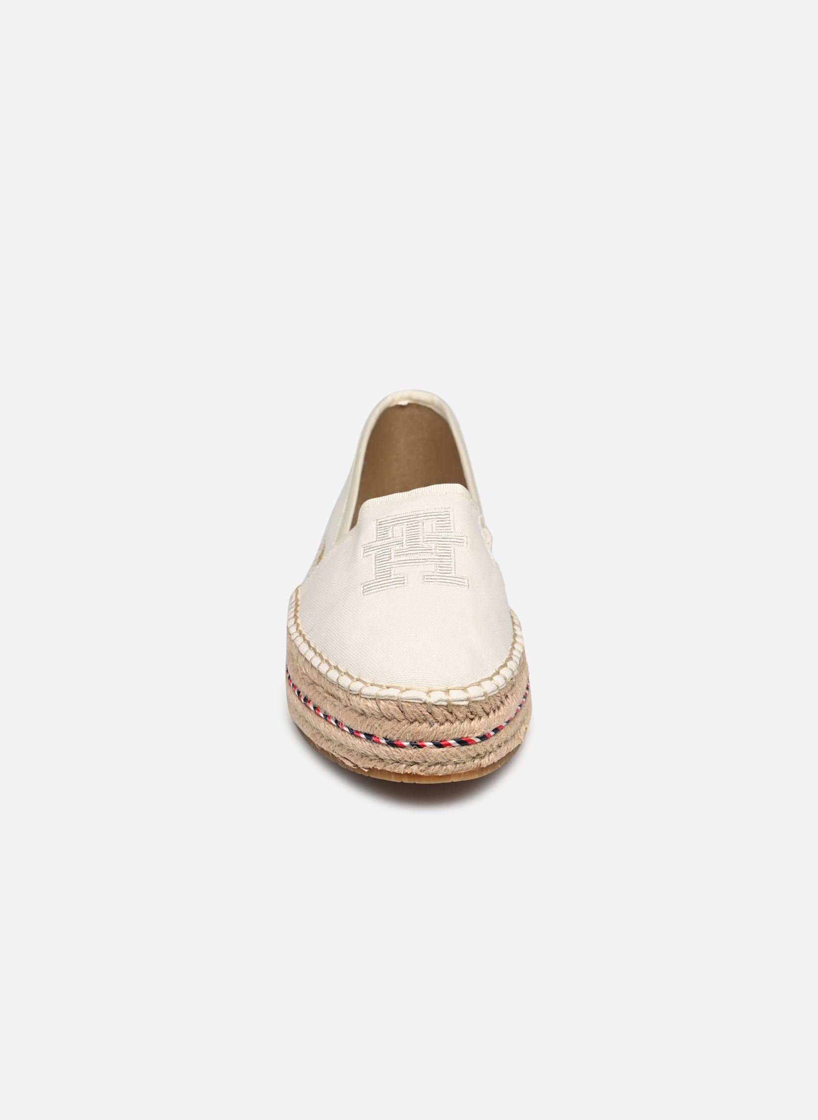 Espadrillas con zeppa e plateau TH EMBROIDERED FLATFORM donna bianco Tommy Hilfiger Espadrillas con zeppa e plateau TH EMBROIDERED FLATFORM donna bianco ECRU