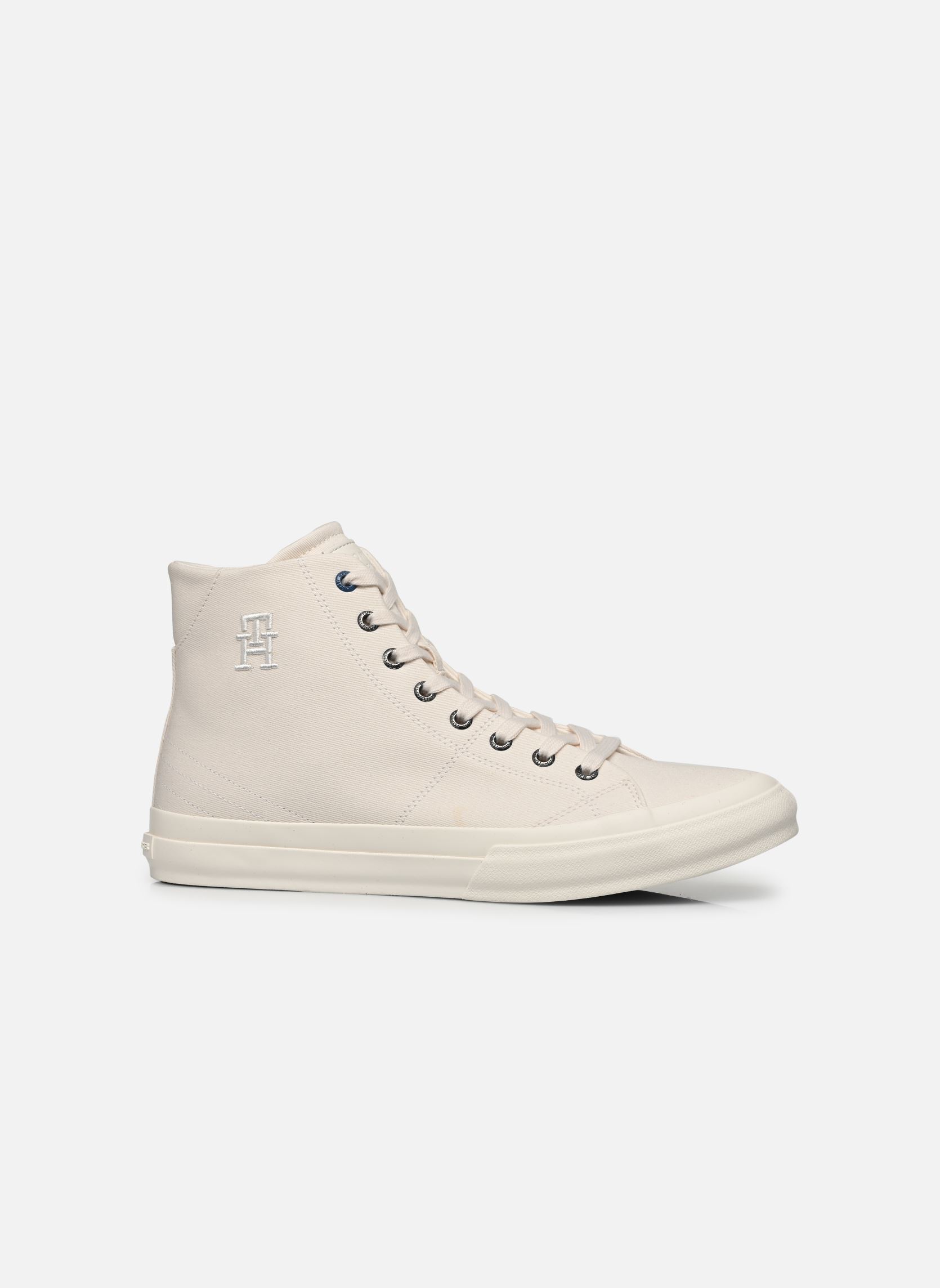 Baskets toile TH HI VULC STREET VEG DYES homme blanc Tommy Hilfiger Baskets toile TH HI VULC STREET VEG DYES homme blanc WEATHERED WHITE