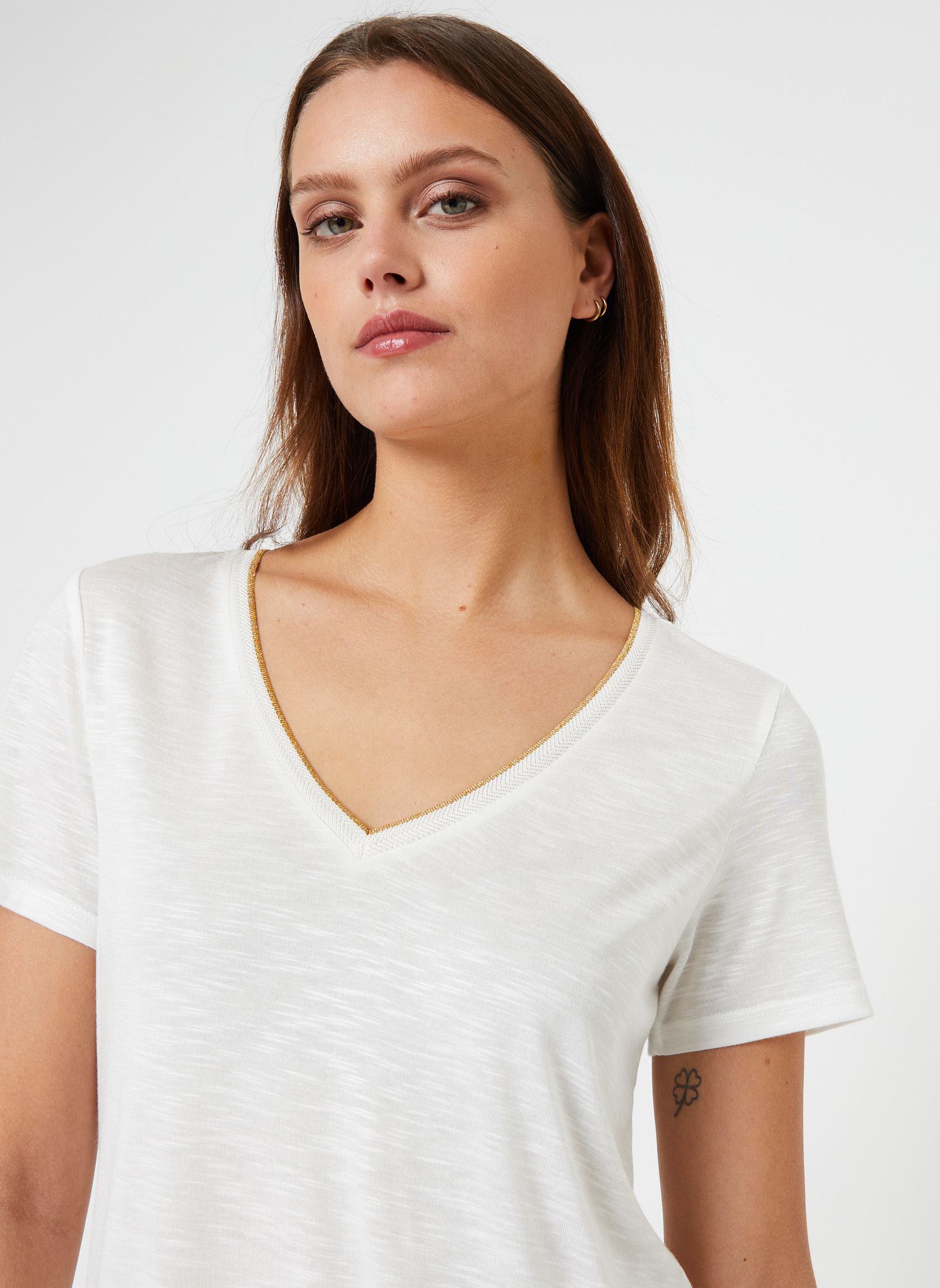 T-Shirts VINOEL LUREX S/S TOP - NOOS damen weiß Vila T-Shirts VINOEL LUREX S/S TOP - NOOS damen weiß Cloud Dancer