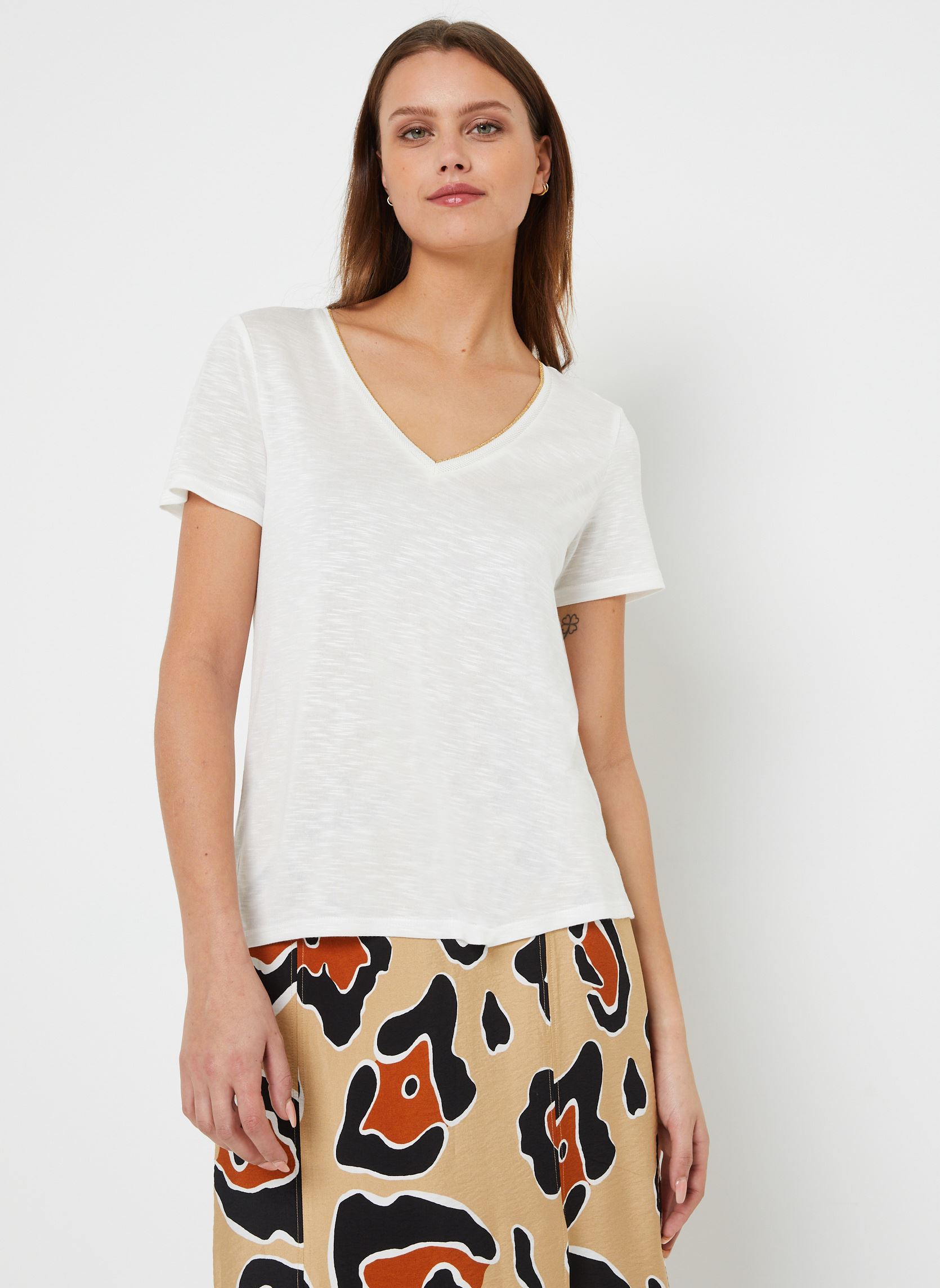 T-Shirts VINOEL LUREX S/S TOP - NOOS damen weiß Vila T-Shirts VINOEL LUREX S/S TOP - NOOS damen weiß Cloud Dancer