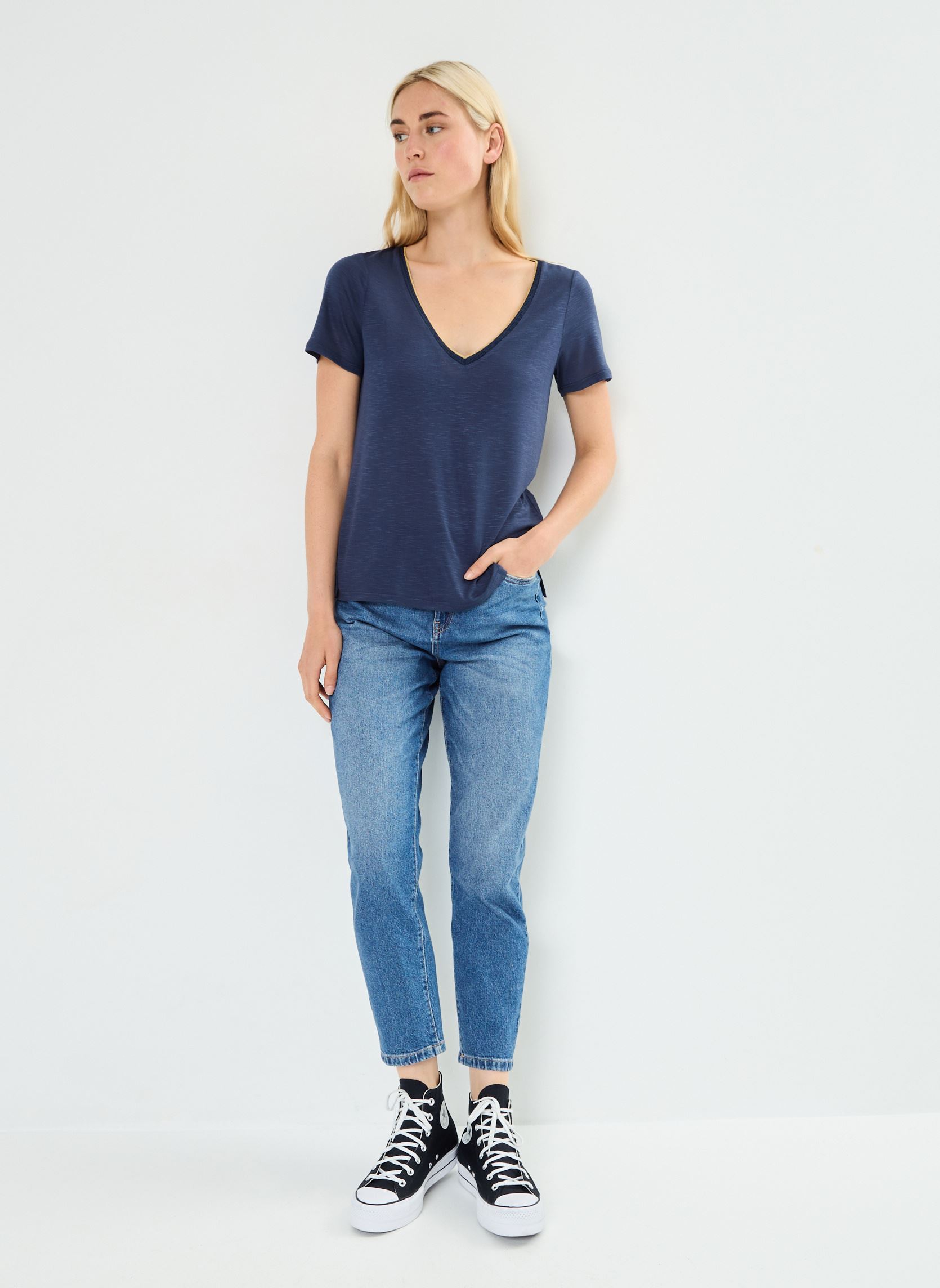 Tee-shirts VINOEL LUREX S/S TOP - NOOS femme bleu Vila Tee-shirts VINOEL LUREX S/S TOP - NOOS femme bleu Total Eclipse
