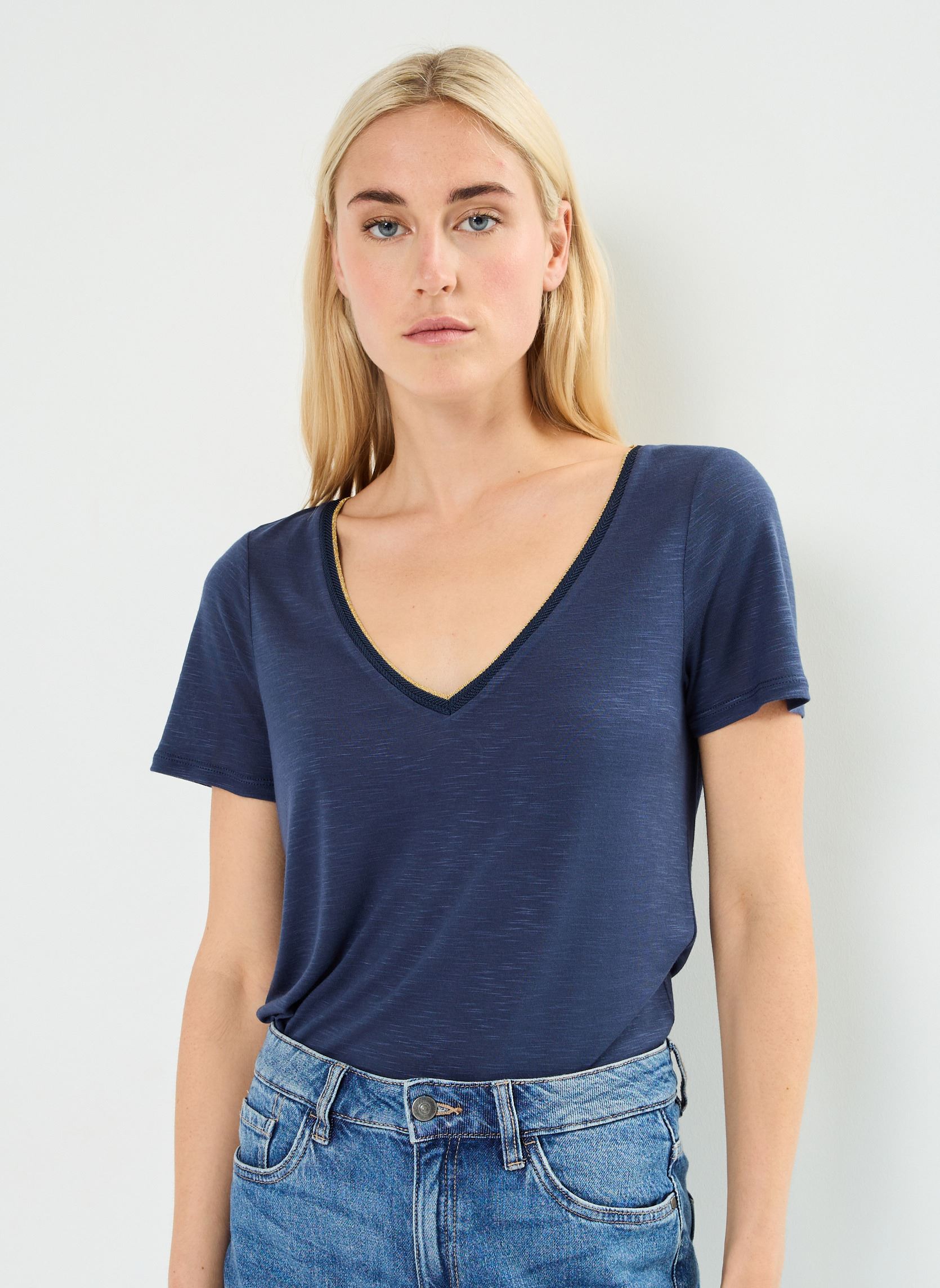 Tee-shirts VINOEL LUREX S/S TOP - NOOS femme bleu Vila Tee-shirts VINOEL LUREX S/S TOP - NOOS femme bleu Total Eclipse