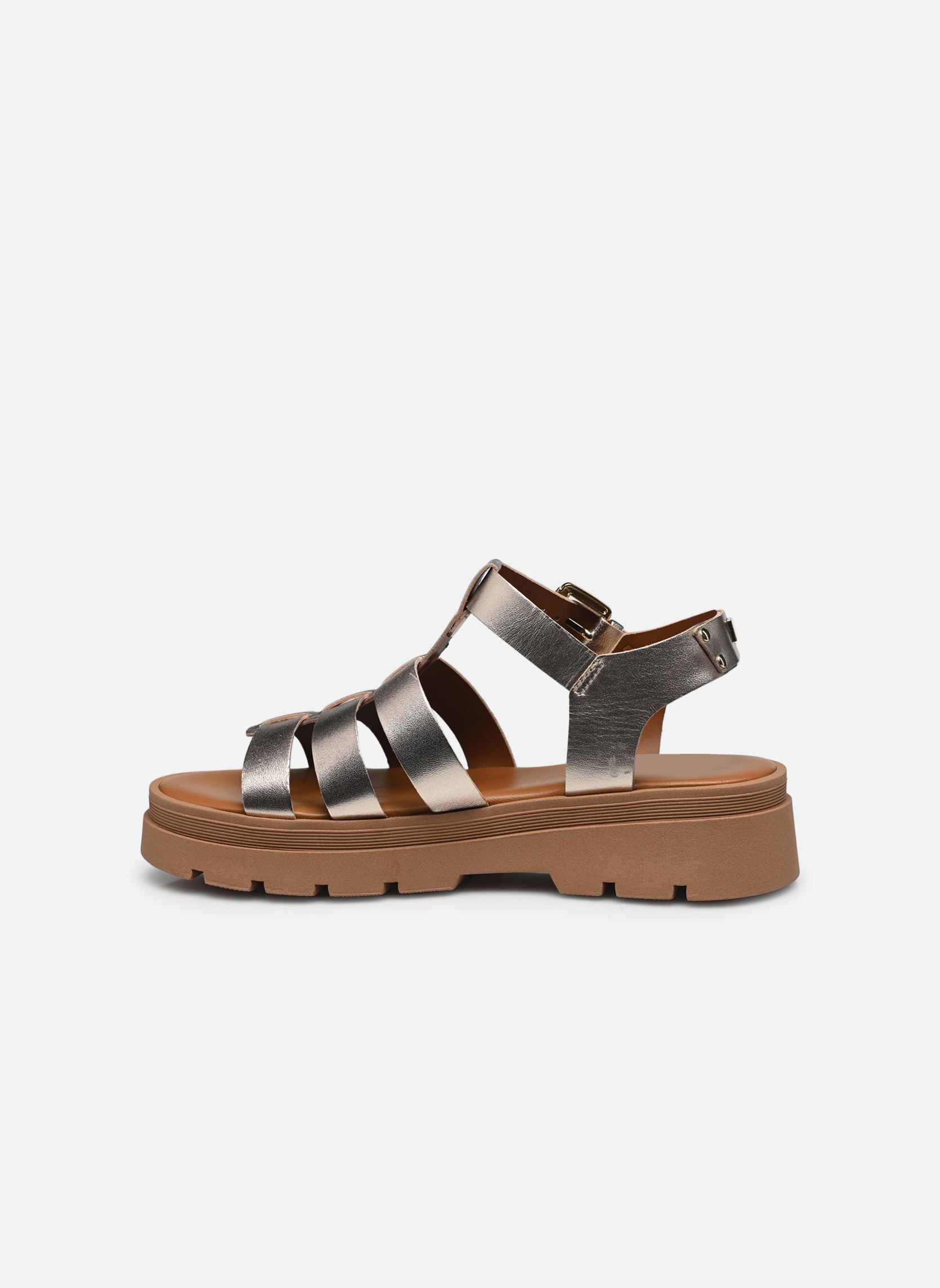 Sandali con zeppa e plateau DELICE donna oro e bronzo JB Martin Sandali con zeppa e plateau DELICE donna oro e bronzo METAL DORE