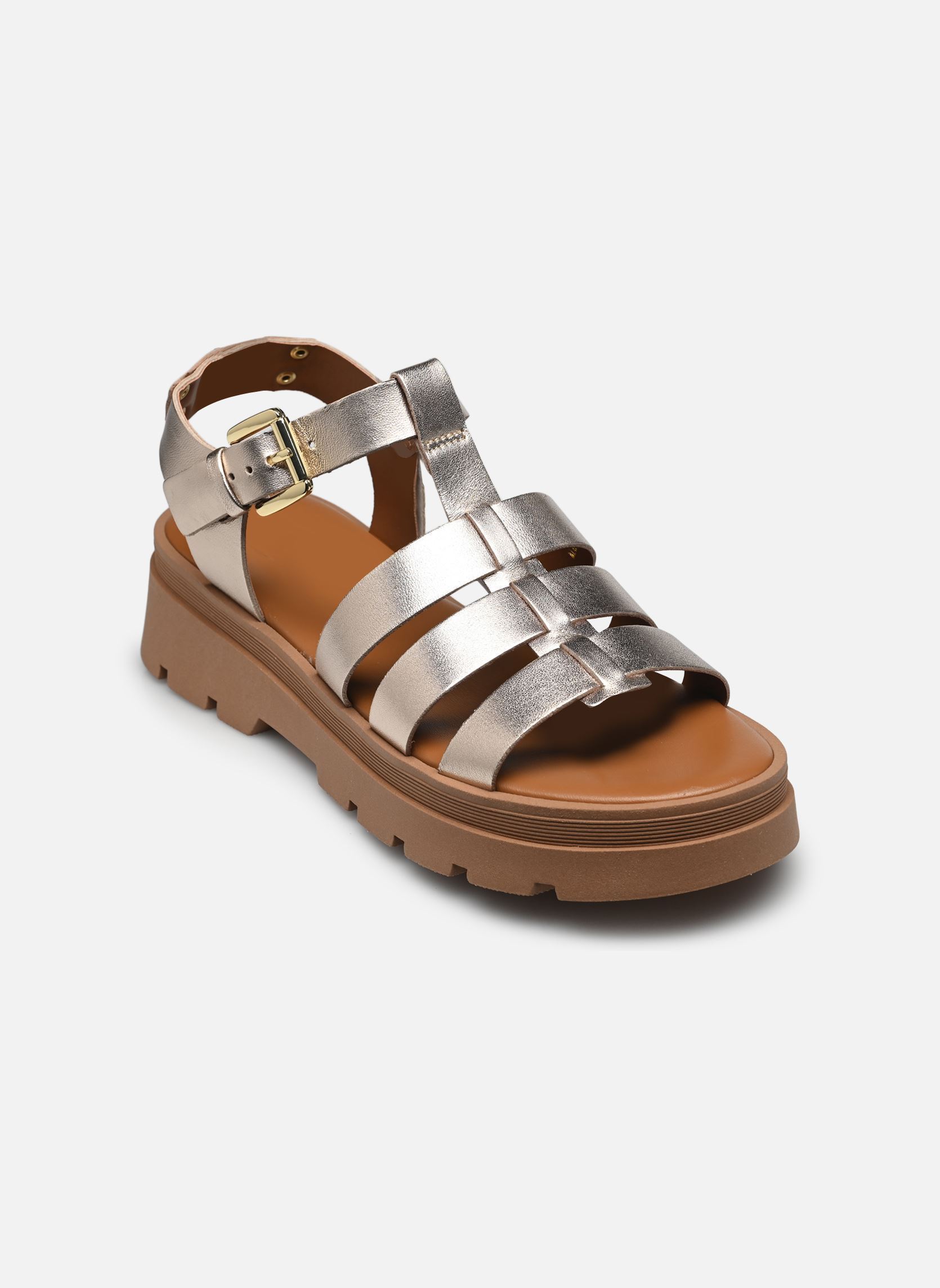 Sandali con zeppa e plateau DELICE donna oro e bronzo JB Martin Sandali con zeppa e plateau DELICE donna oro e bronzo METAL DORE