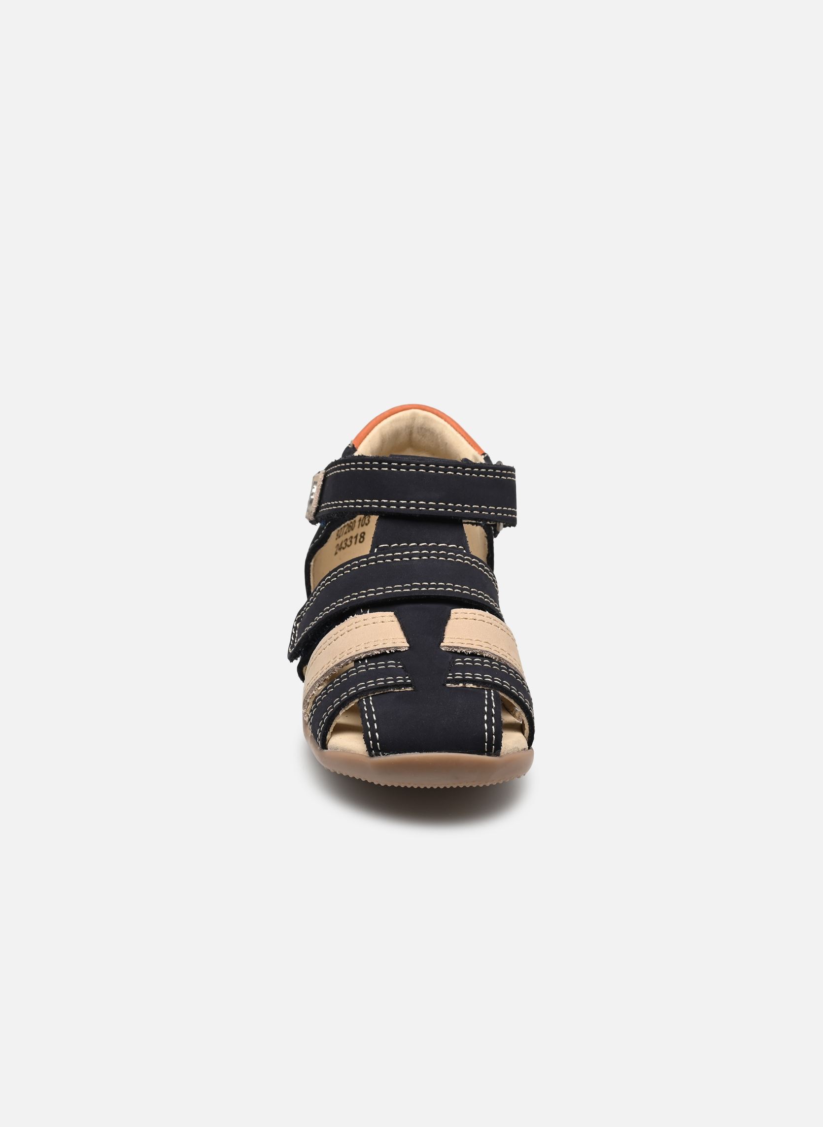 Sandalen Bipod jungen blau Kickers Sandalen Bipod jungen blau MARINE BEIGE ORANGE