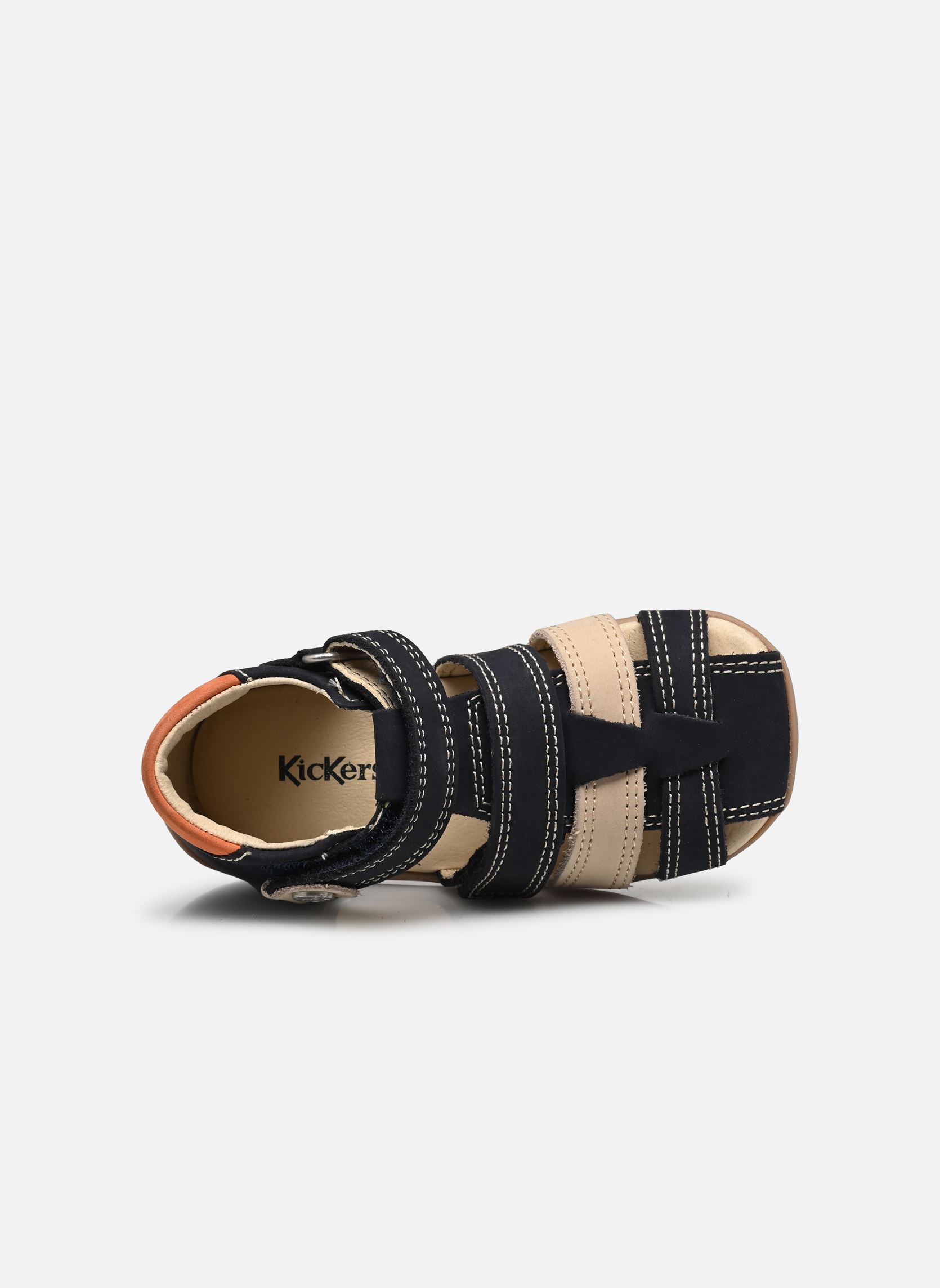 Sandalen Bipod jungen blau Kickers Sandalen Bipod jungen blau MARINE BEIGE ORANGE