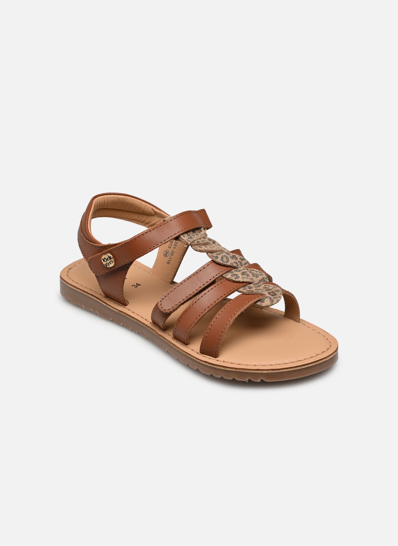 Sandales Brahmia fille marron Kickers Sandales Brahmia fille marron CAMEL LEOPARD
