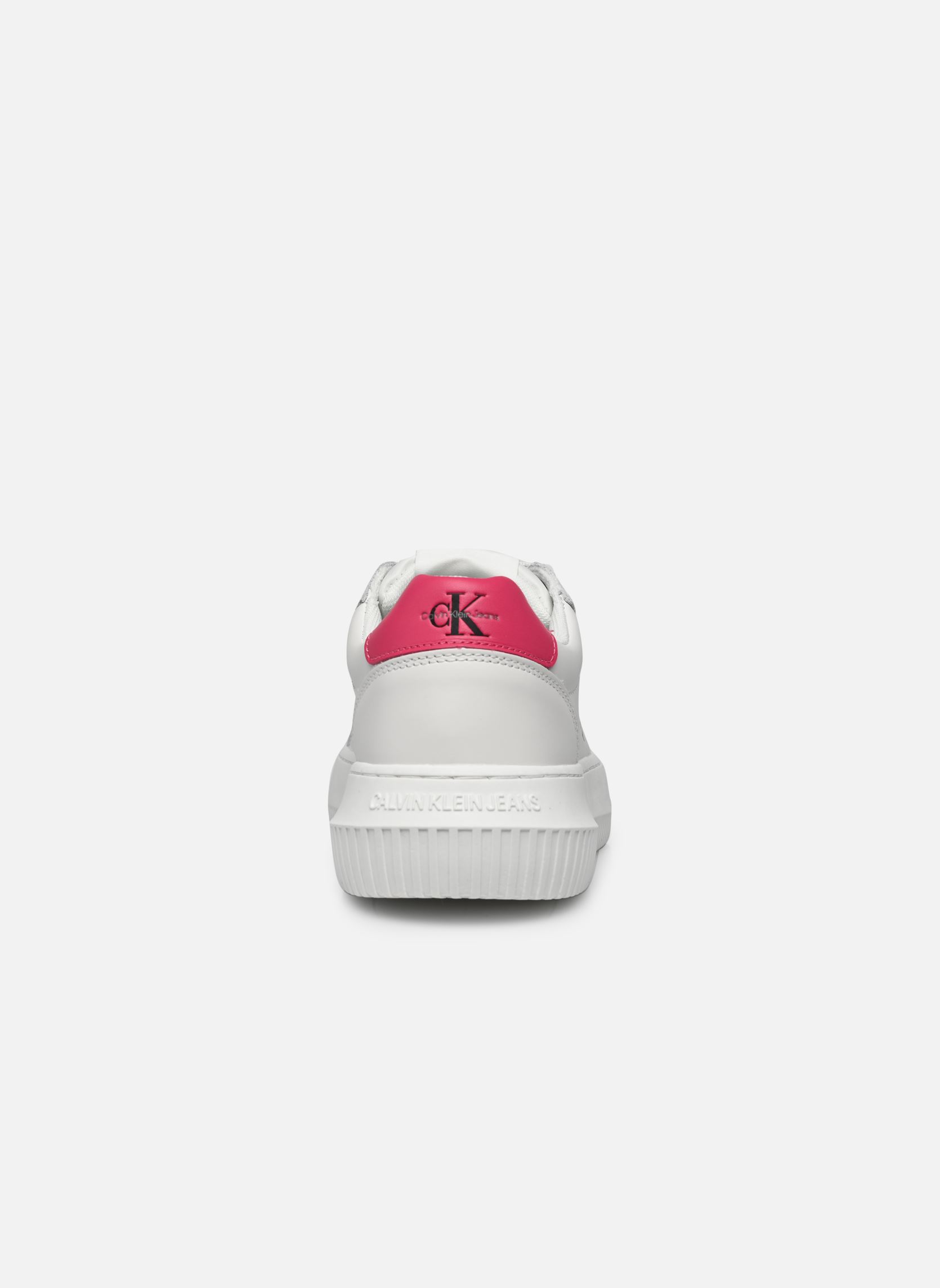 Niedrige Sneaker CHUNKY CUPSOLE LACEUP MON LTH WN damen weiß Calvin Klein Niedrige Sneaker CHUNKY CUPSOLE LACEUP MON LTH WN damen weiß WHITE/RASPBERRY SORBET
