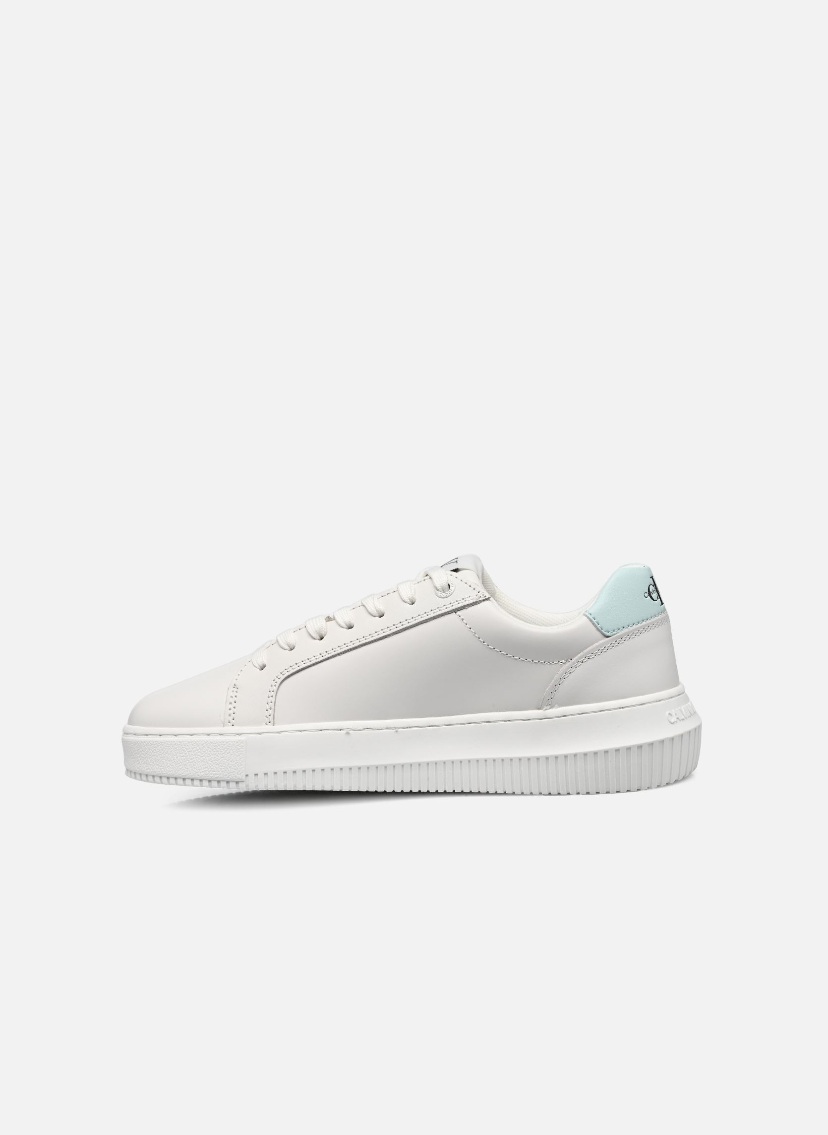 Baskets basses CHUNKY CUPSOLE LACEUP MON LTH WN femme blanc Calvin Klein Baskets basses CHUNKY CUPSOLE LACEUP MON LTH WN femme blanc WHITE/SPROUT GREEN