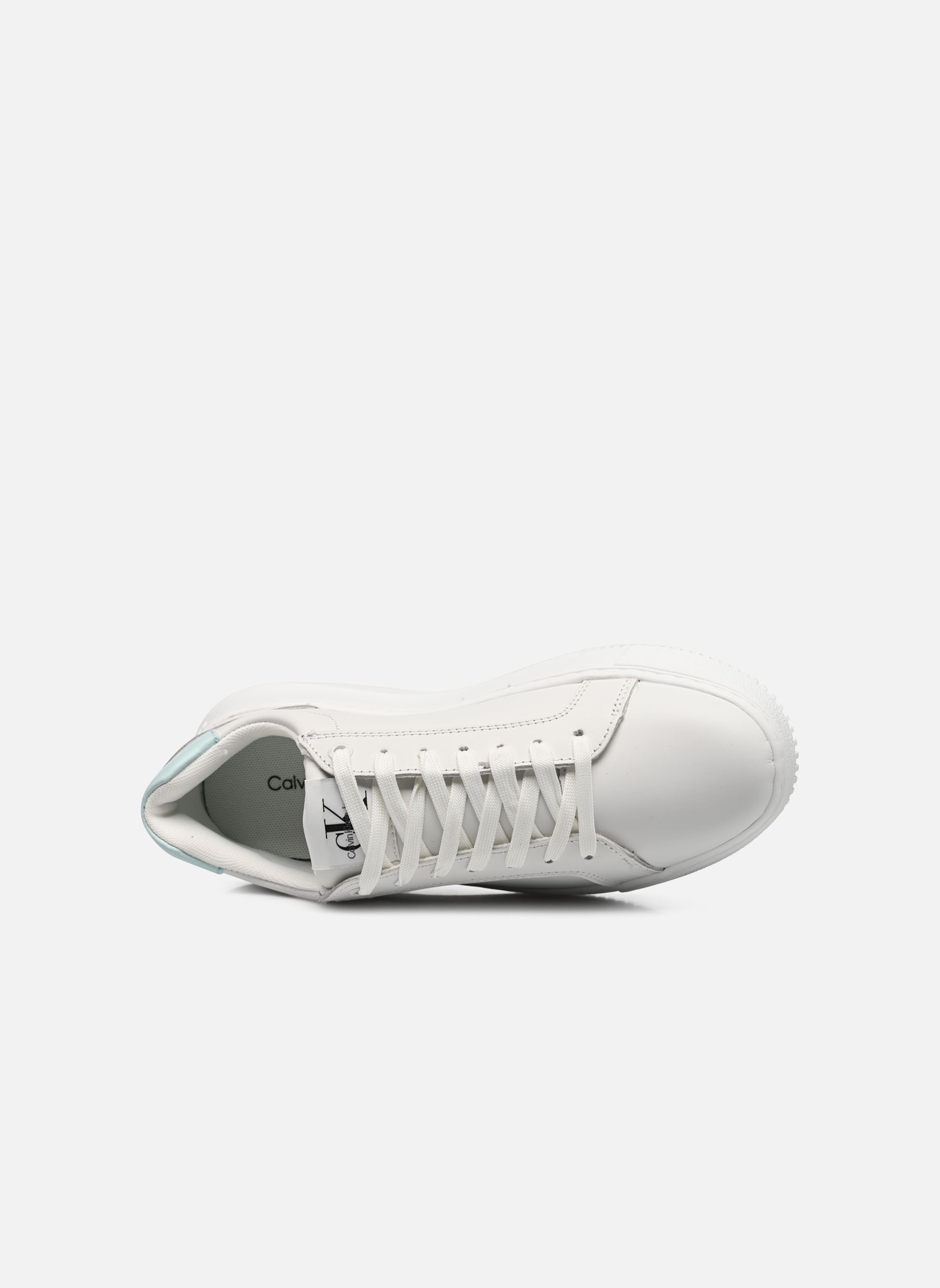 Baskets basses CHUNKY CUPSOLE LACEUP MON LTH WN femme blanc Calvin Klein Baskets basses CHUNKY CUPSOLE LACEUP MON LTH WN femme blanc WHITE/SPROUT GREEN