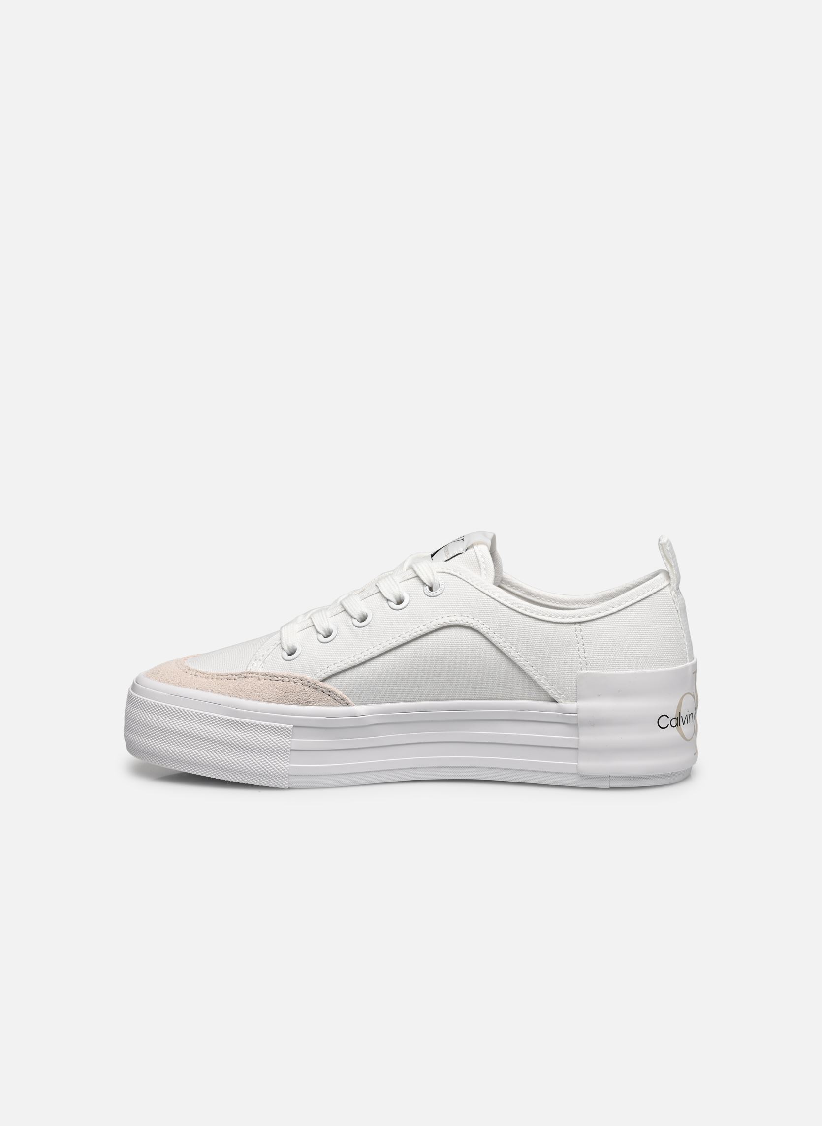 Niedrige Sneaker VULC FLATFORM BOLD IRREG LINES damen weiß Calvin Klein Niedrige Sneaker VULC FLATFORM BOLD IRREG LINES damen weiß WHITE/ANCIENT WHITE