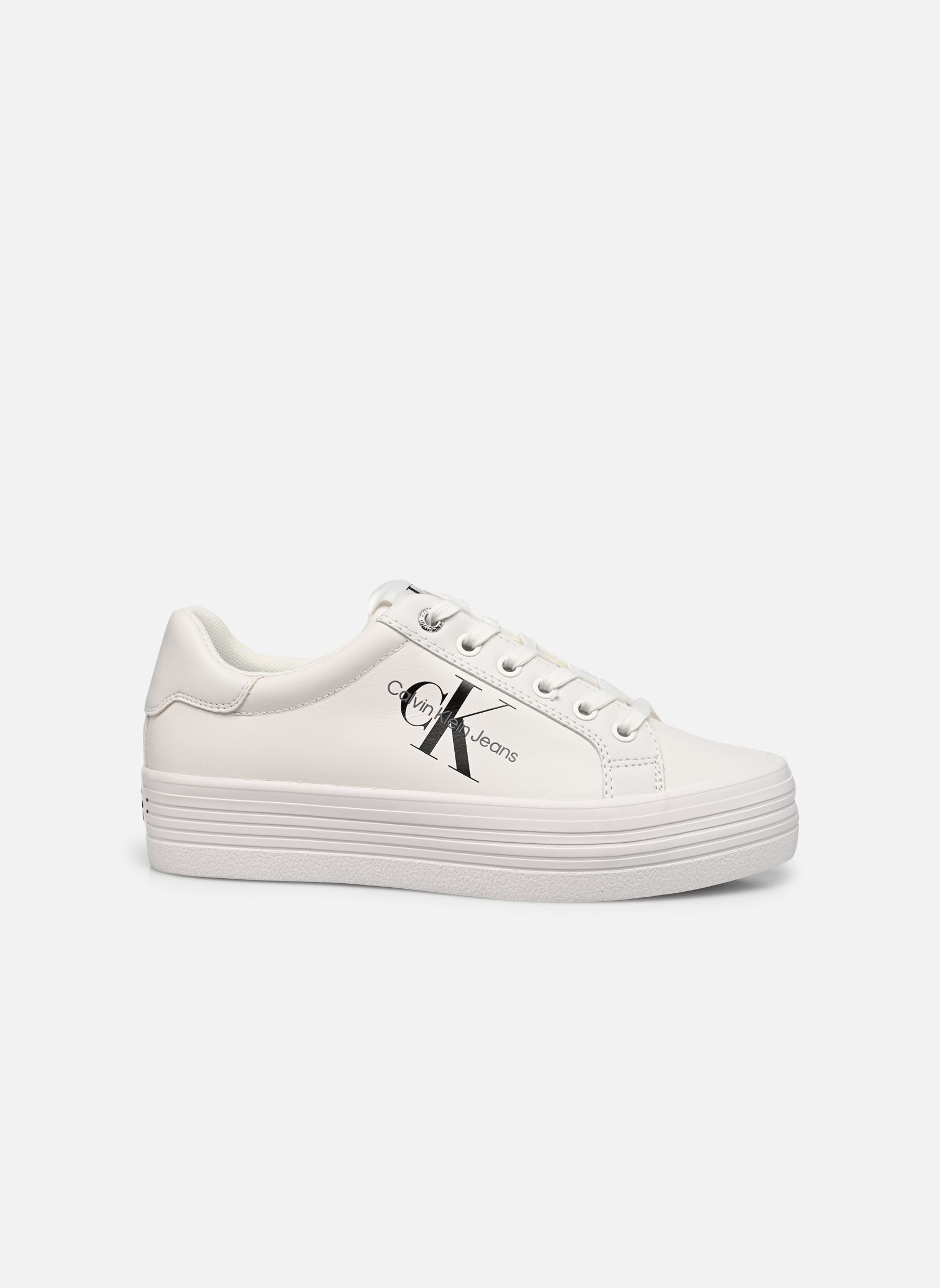 Baskets basses VULC FLATFORM LACEUP LOW LTH femme blanc Calvin Klein Baskets basses VULC FLATFORM LACEUP LOW LTH femme blanc BRIGHT WHITE