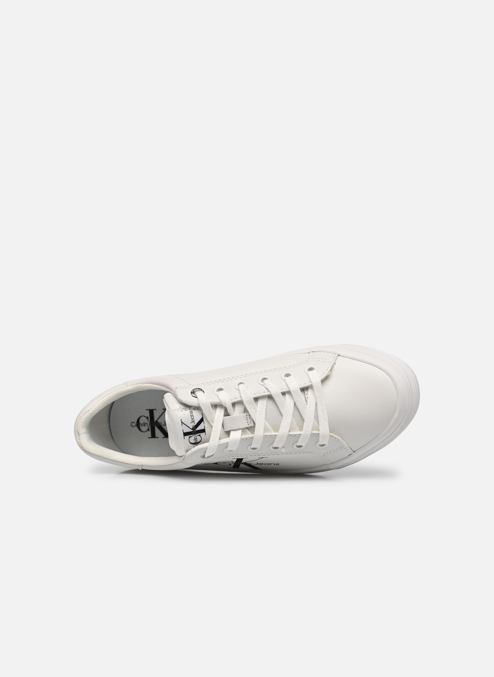 Baskets basses VULC FLATFORM LACEUP LOW LTH femme blanc Calvin Klein Baskets basses VULC FLATFORM LACEUP LOW LTH femme blanc BRIGHT WHITE