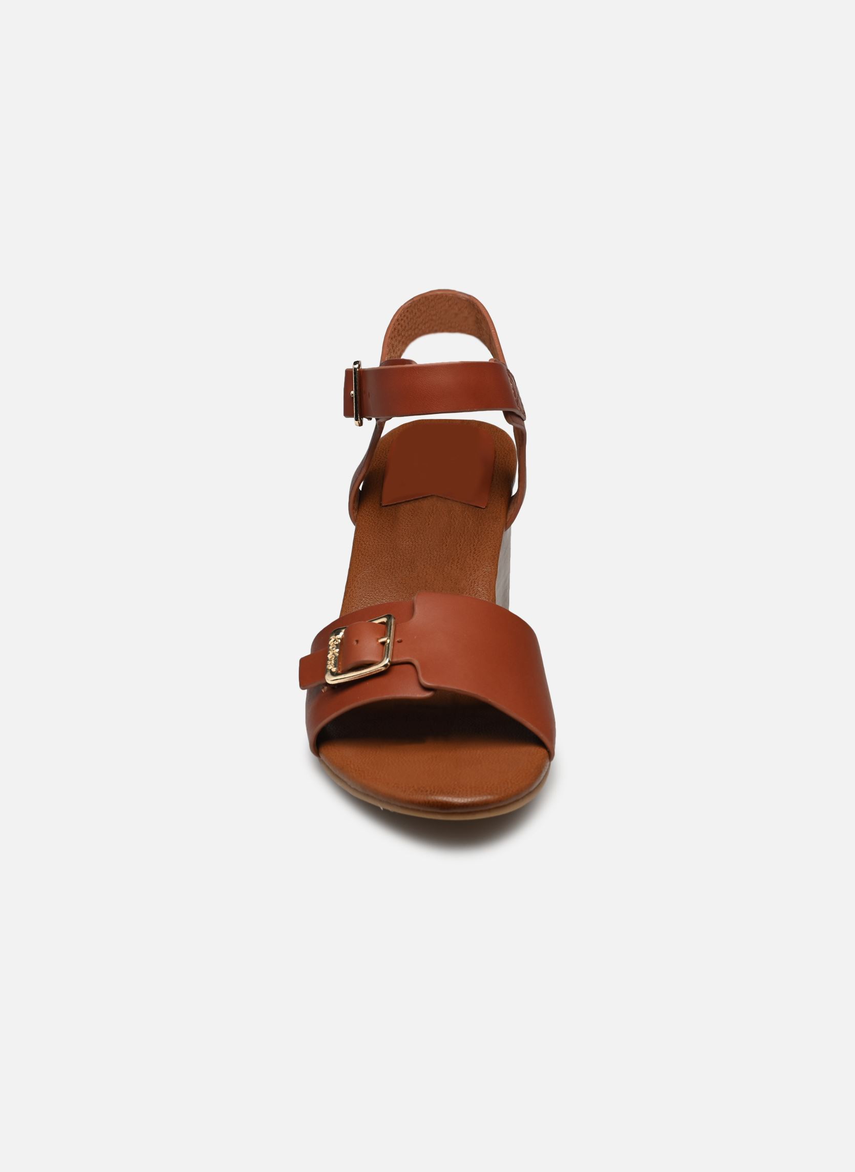 Sandalen met sleehak en plateau Kick Vodou dames bruin Kickers Sandalen met sleehak en plateau Kick Vodou dames bruin Marron Brique