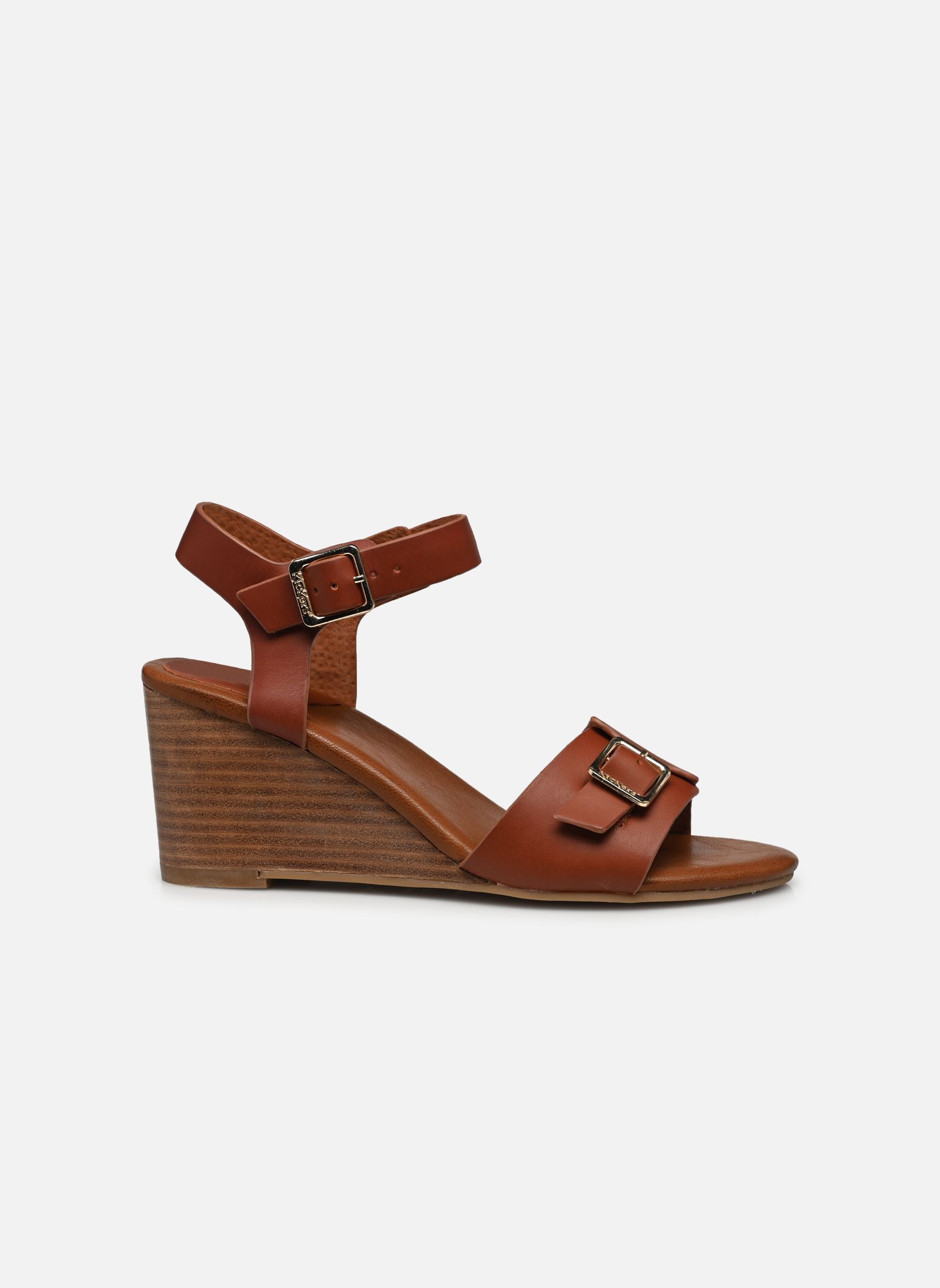 Sandalen met sleehak en plateau Kick Vodou dames bruin Kickers Sandalen met sleehak en plateau Kick Vodou dames bruin Marron Brique