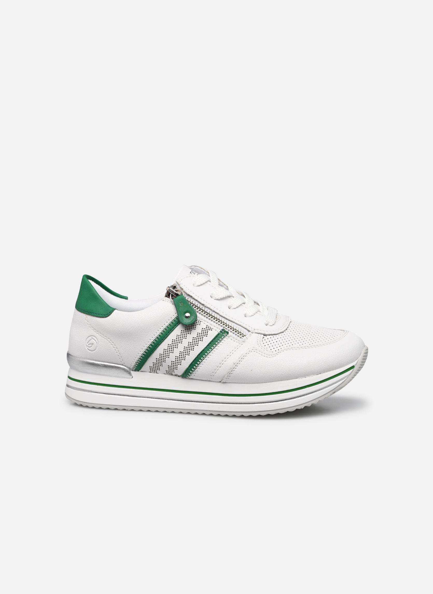 Baskets basses D1318 femme blanc Remonte Baskets basses D1318 femme blanc WEISS/SMARAGD/WEISS