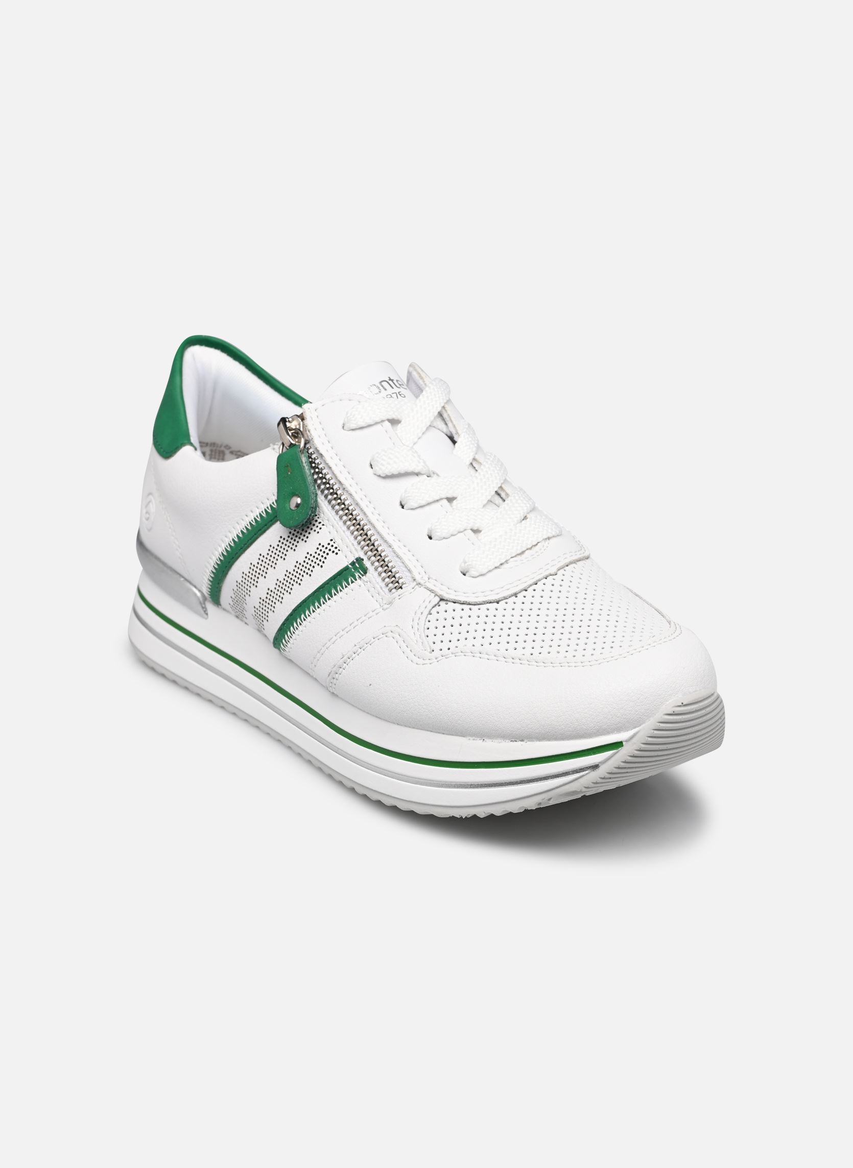 Baskets basses D1318 femme blanc Remonte Baskets basses D1318 femme blanc WEISS/SMARAGD/WEISS