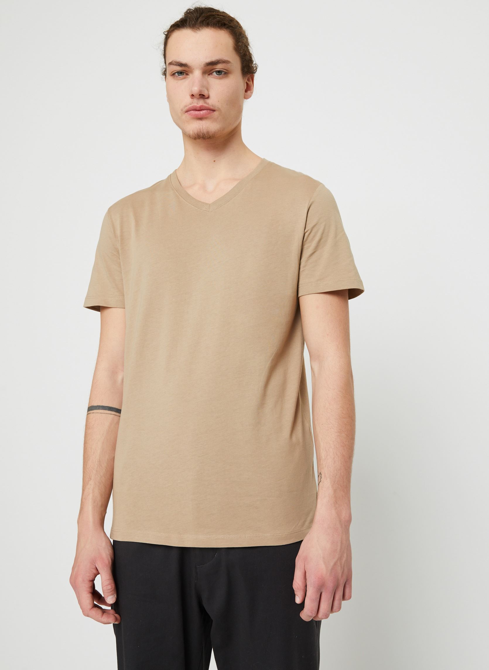 Jack & Jones JJEORGANIC Basic Tee SS V-hals Noos T-shirt, zwart, M Jack & Jones JJEORGANIC Basic Tee SS V-hals Noos T-shirt, zwart, M