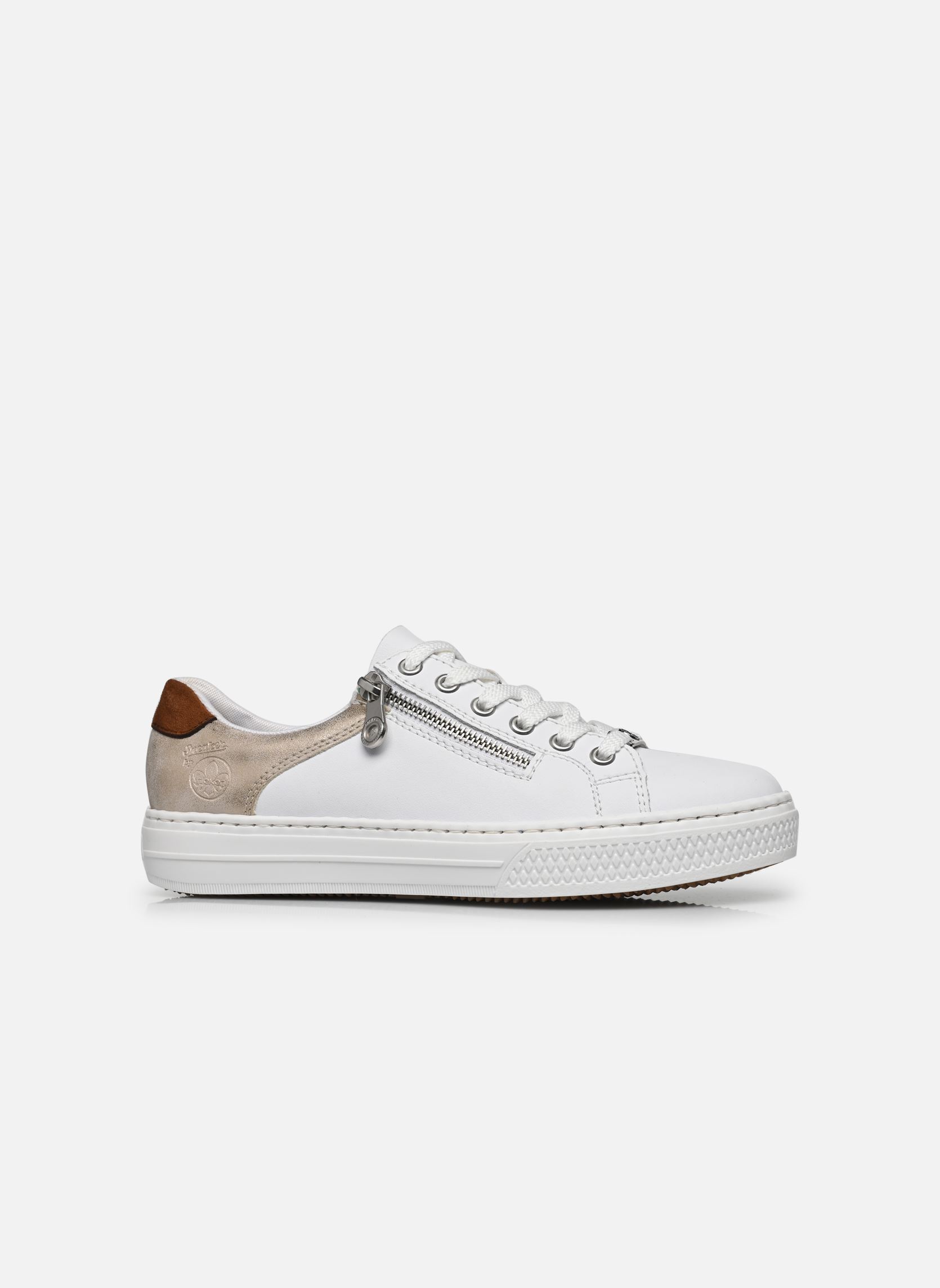 Niedrige Sneaker Baskets - L59A1-81 damen weiß Rieker Niedrige Sneaker Baskets - L59A1-81 damen weiß SPORTWEISS/MUSCHEL/NOISETTE