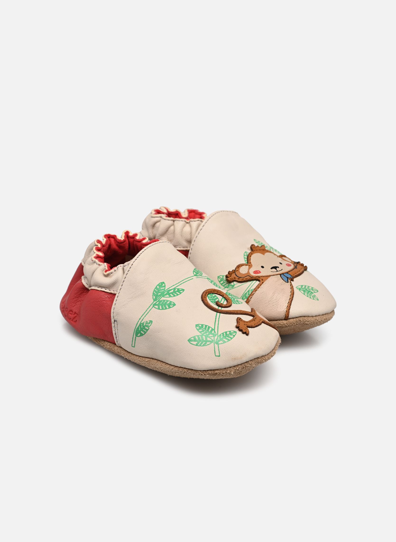 Chaussons Acrobaticmonkey multicolore Robeez Chaussons Acrobaticmonkey multicolore BEIGE CLAIR ROUGE