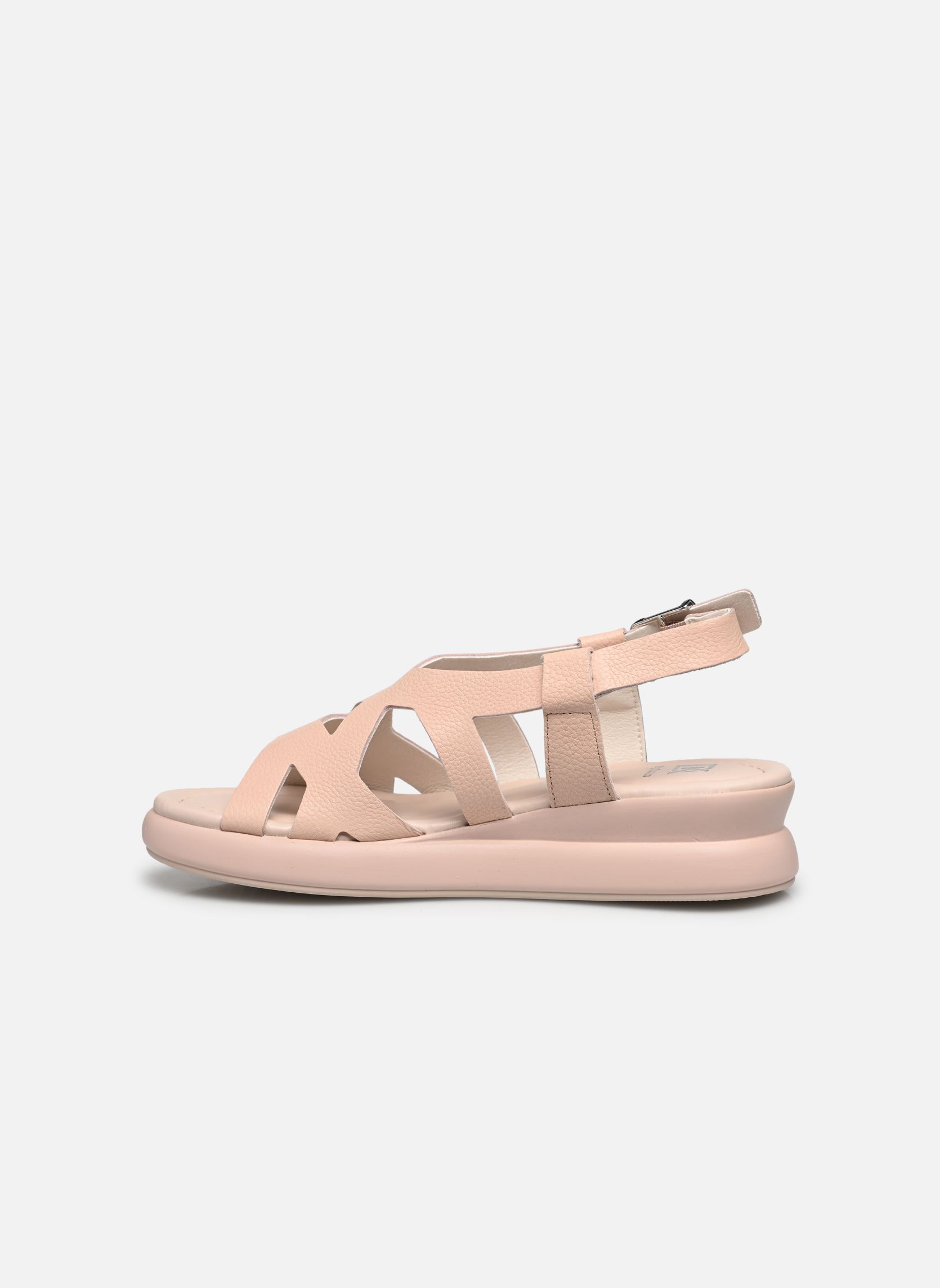 Sandalen met sleehak en plateau SLAM D9087 dames beige Dorking Sandalen met sleehak en plateau SLAM D9087 dames beige INDIOS NUDE