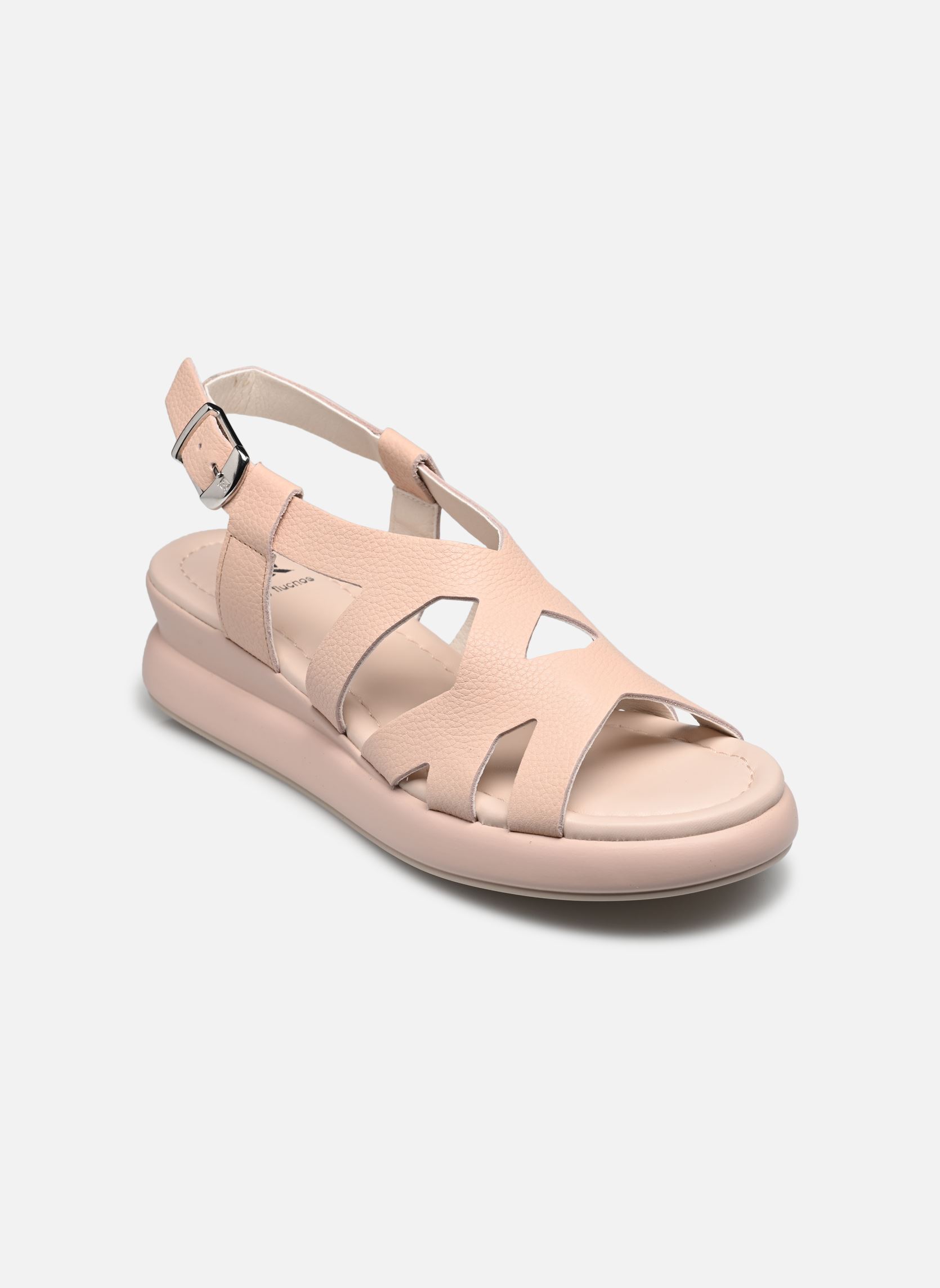 Sandalen met sleehak en plateau SLAM D9087 dames beige Dorking Sandalen met sleehak en plateau SLAM D9087 dames beige INDIOS NUDE