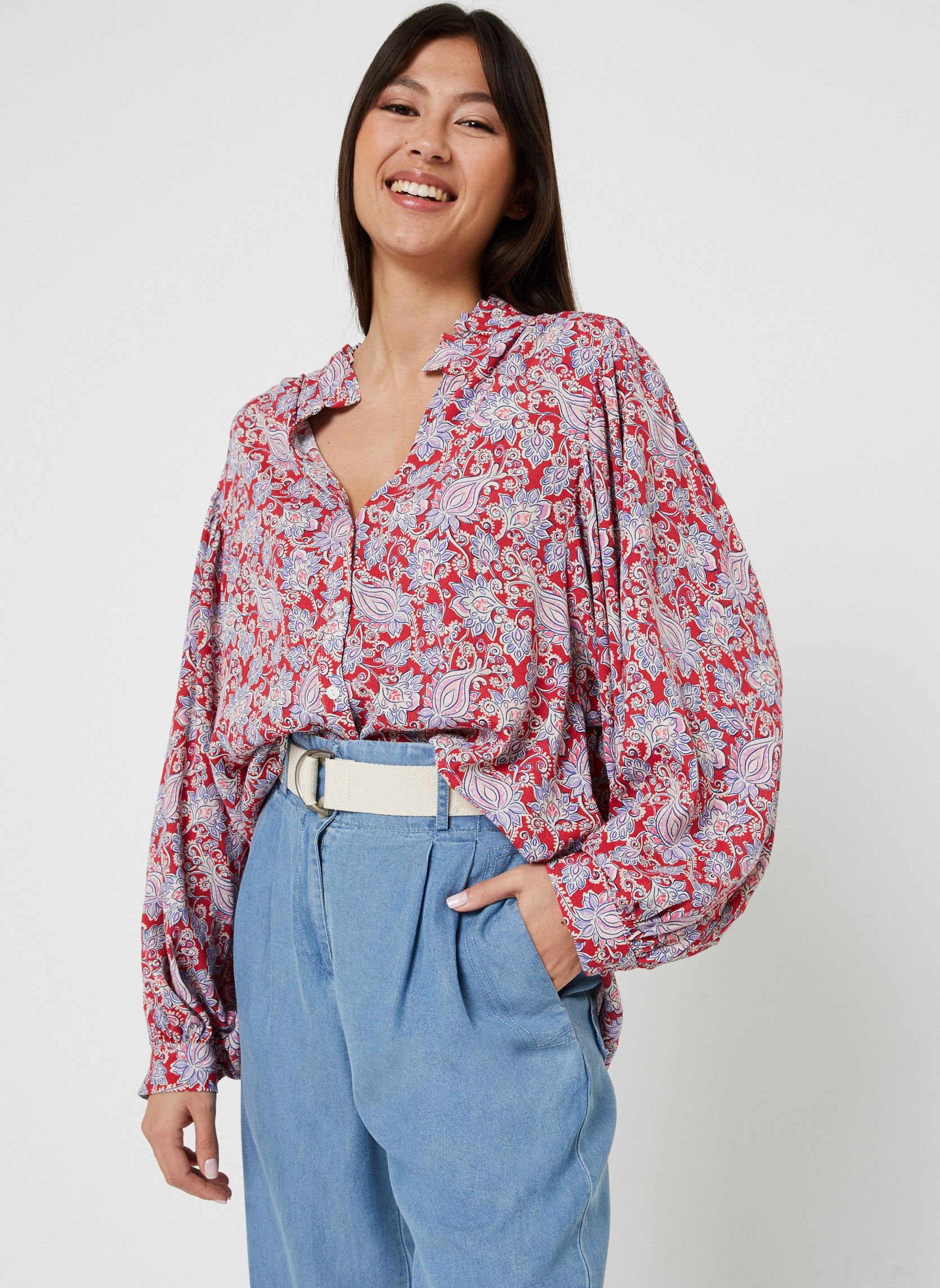 Blusen Blouse 23111224 damen rot See u soon Blusen Blouse 23111224 damen rot RED