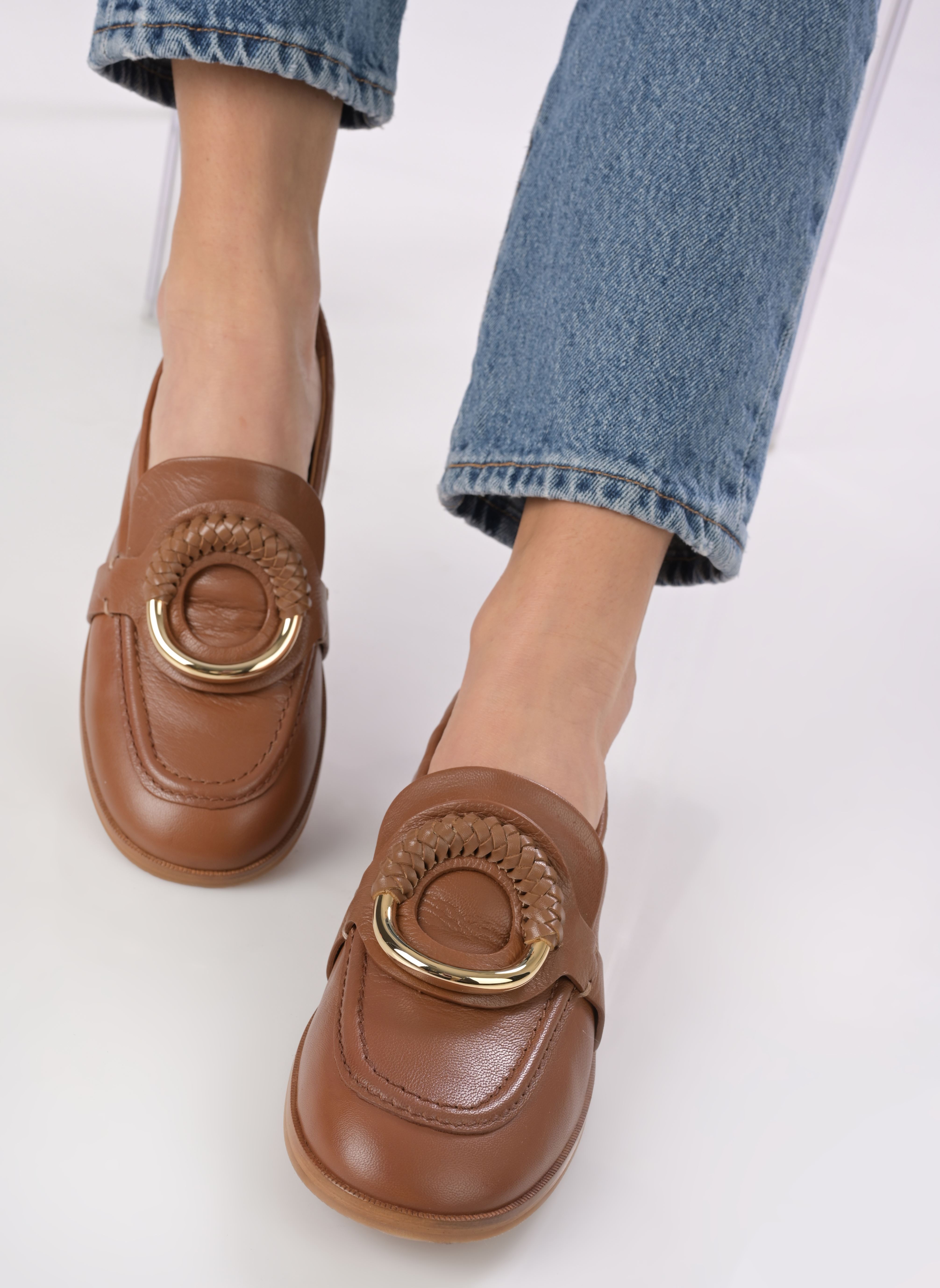 Mocassini Hana Loafer donna marrone See by Chloé Mocassini Hana Loafer donna marrone TAN