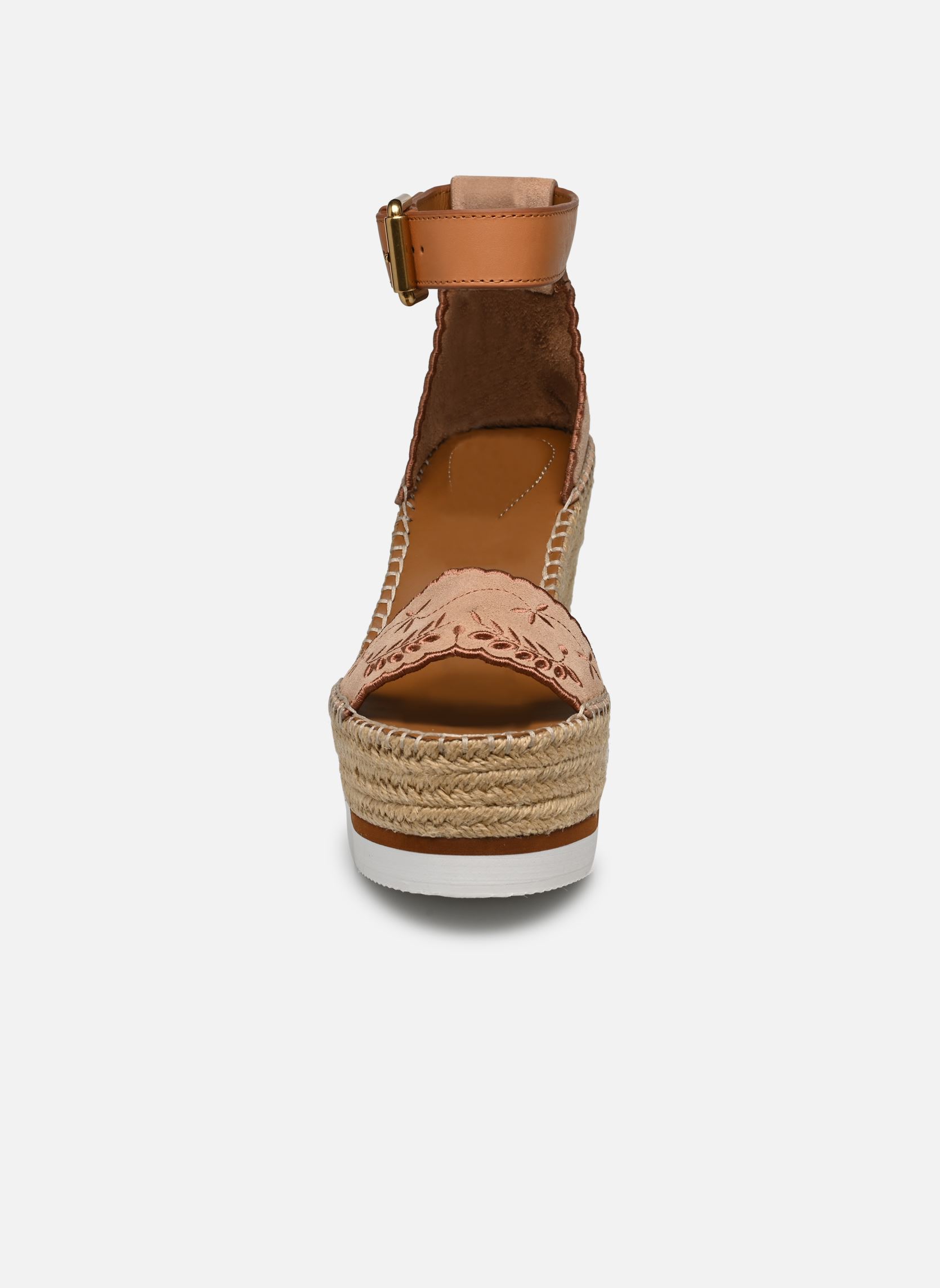 Espadrilles compensées et plateformes Glyn Embroidery High femme marron See by Chloé Espadrilles compensées et plateformes Glyn Embroidery High femme marron NUDE