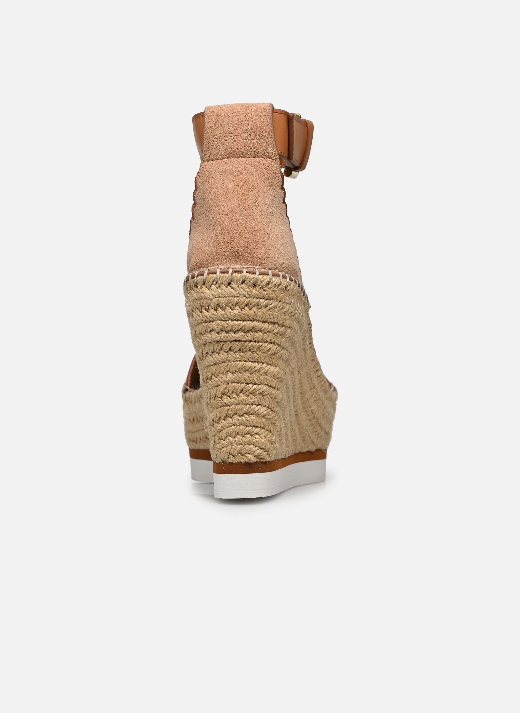 Espadrilles compensées et plateformes Glyn Embroidery High femme marron See by Chloé Espadrilles compensées et plateformes Glyn Embroidery High femme marron NUDE