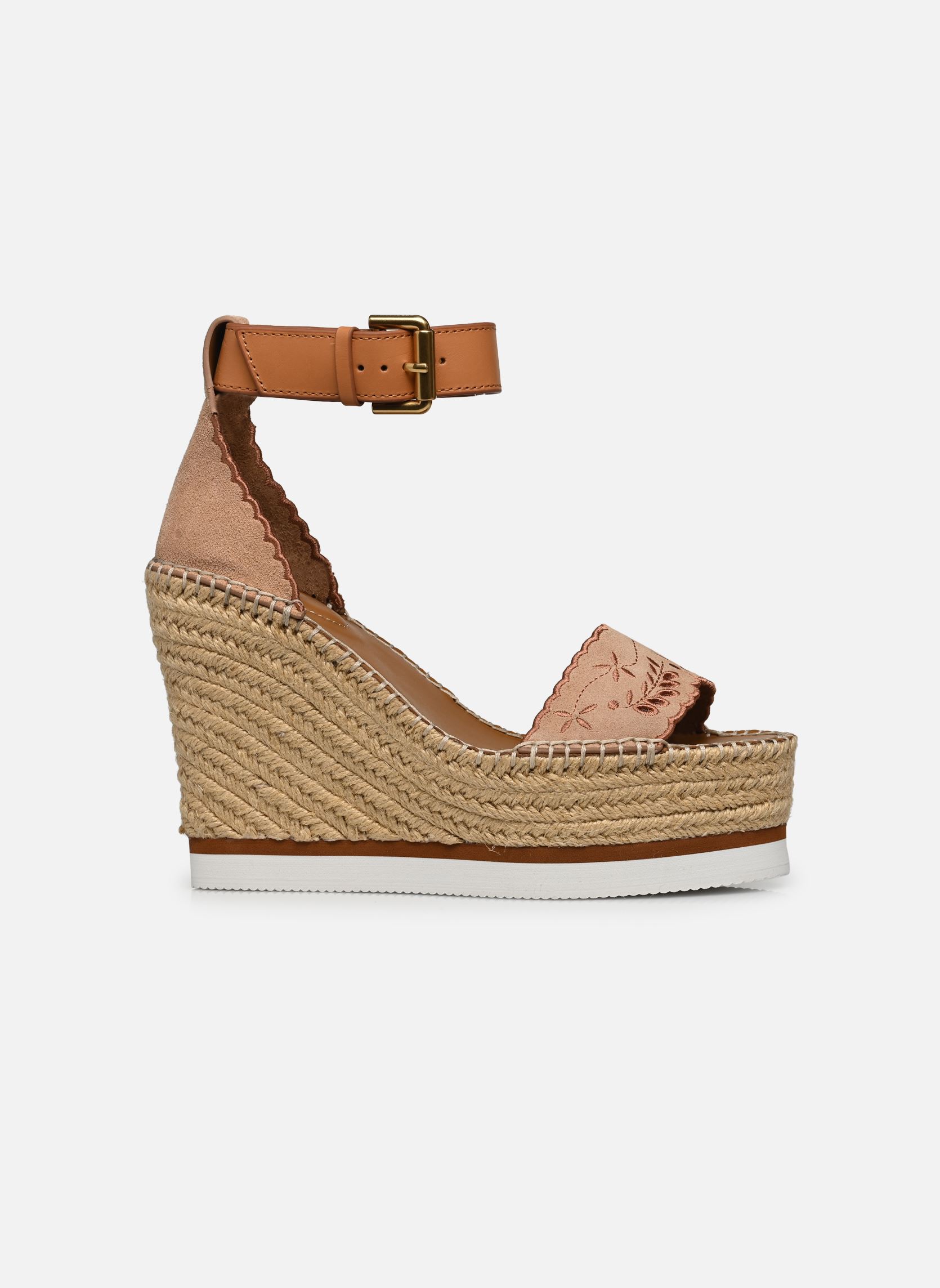 Espadrilles compensées et plateformes Glyn Embroidery High femme marron See by Chloé Espadrilles compensées et plateformes Glyn Embroidery High femme marron NUDE