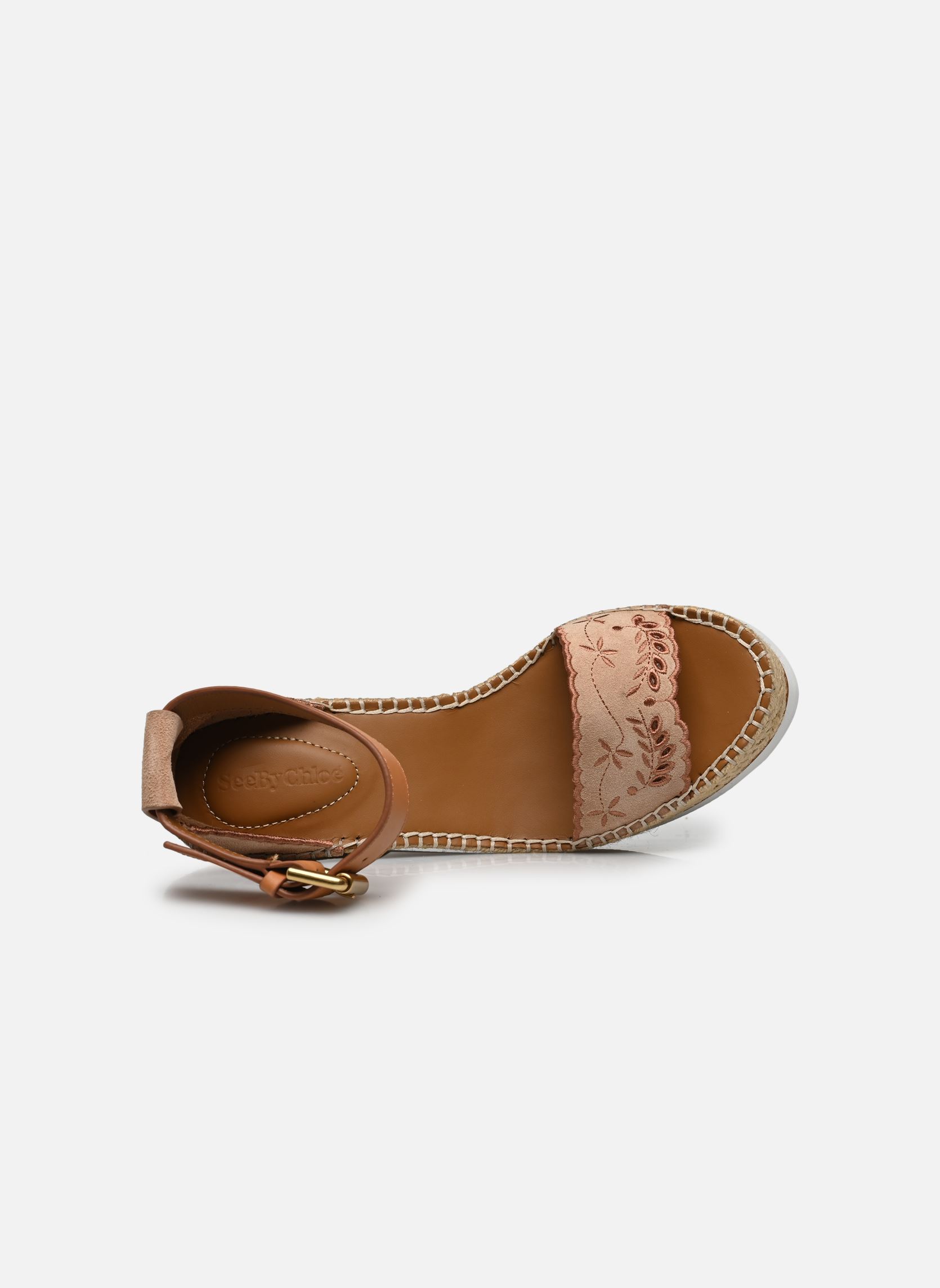 Espadrilles compensées et plateformes Glyn Embroidery High femme marron See by Chloé Espadrilles compensées et plateformes Glyn Embroidery High femme marron NUDE