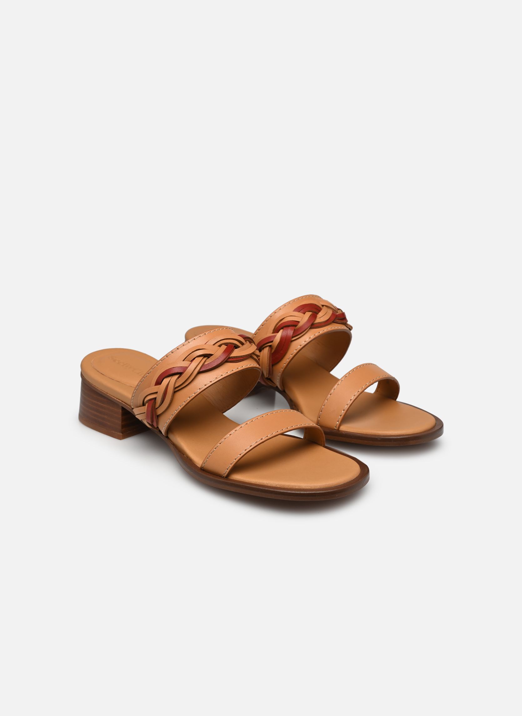 Pantoletten Pompoms Sandals damen braun See by Chloé Pantoletten Pompoms Sandals damen braun RUST/COPPER