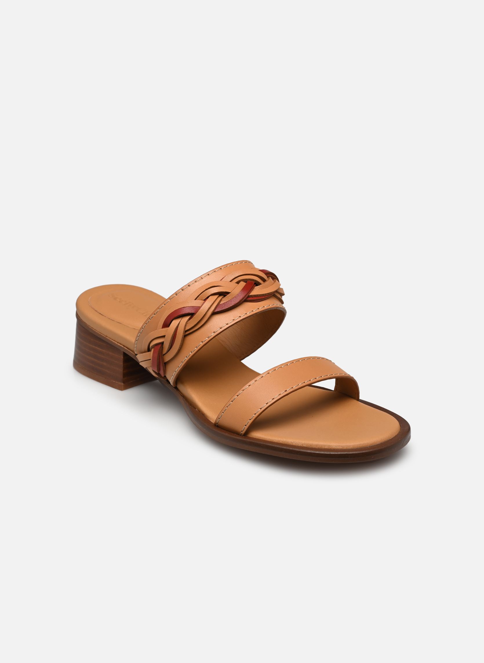 Pantoletten Pompoms Sandals damen braun See by Chloé Pantoletten Pompoms Sandals damen braun RUST/COPPER
