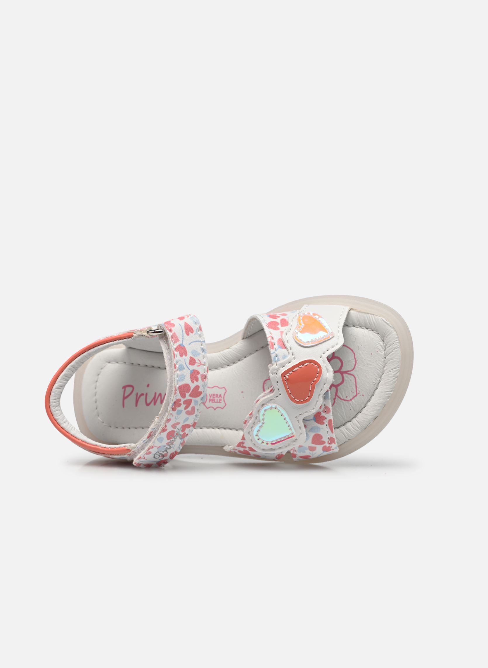 Sandales PJW 39092 fille blanc Primigi Sandales PJW 39092 fille blanc BLANC / CORAIL