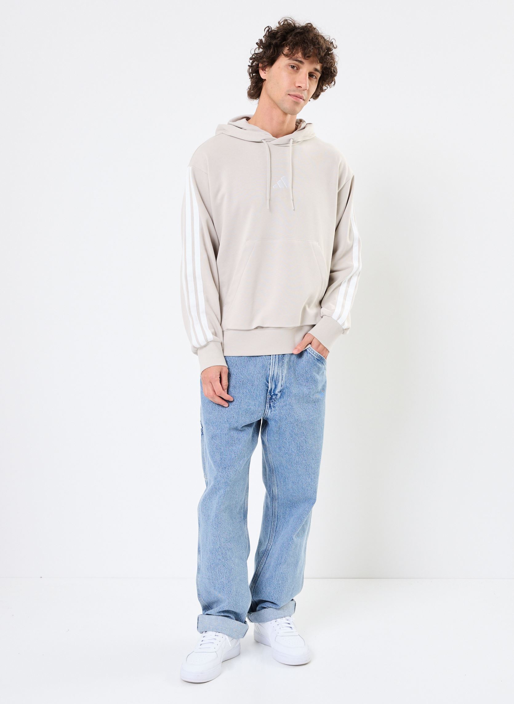 Kapuzenpullover M 3S Ft Hd herren beige adidas sportswear Kapuzenpullover M 3S Ft Hd herren beige WONALU/WHITE
